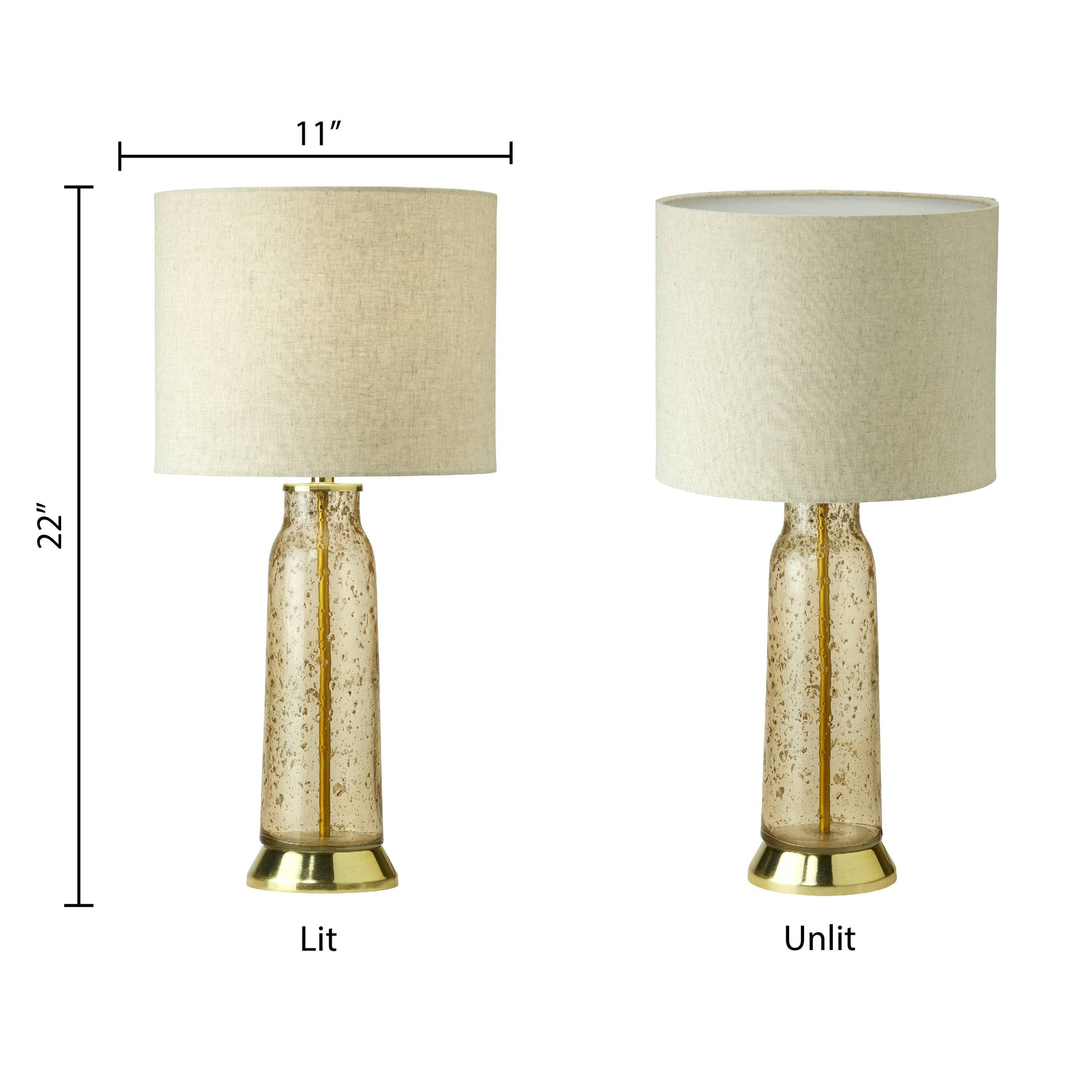 Amber Glass and Metal Table Lamp