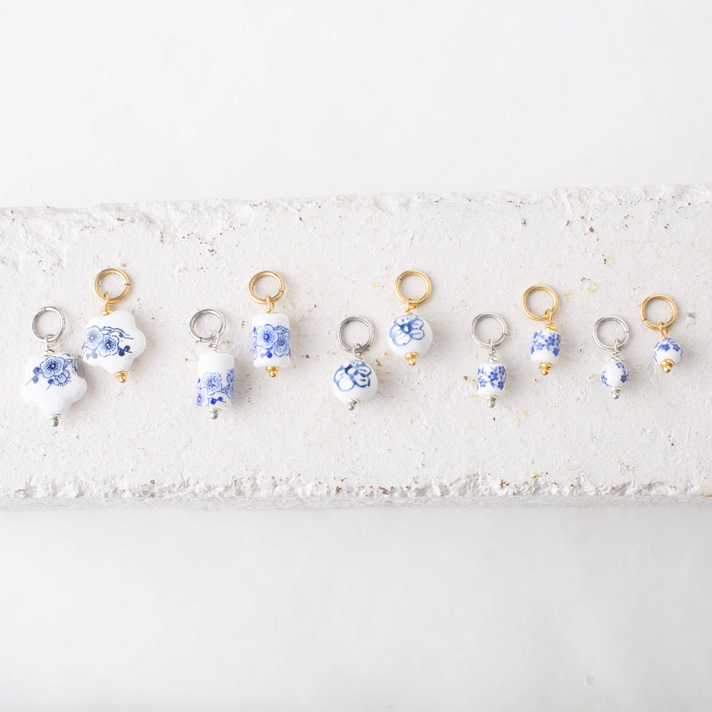 Chinoiserie Porcelain Toile Ceramic Bead Charms Pre-Pack