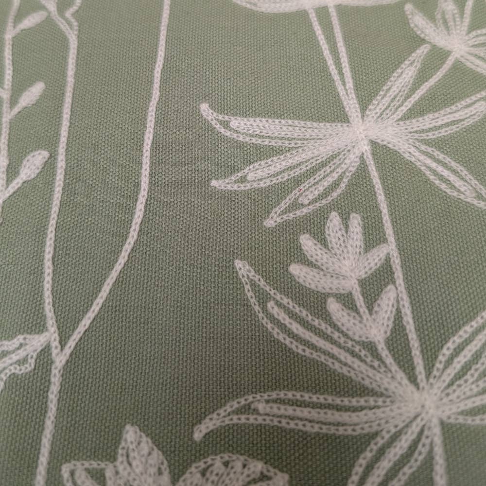 Sage Embroidered Tea Towel