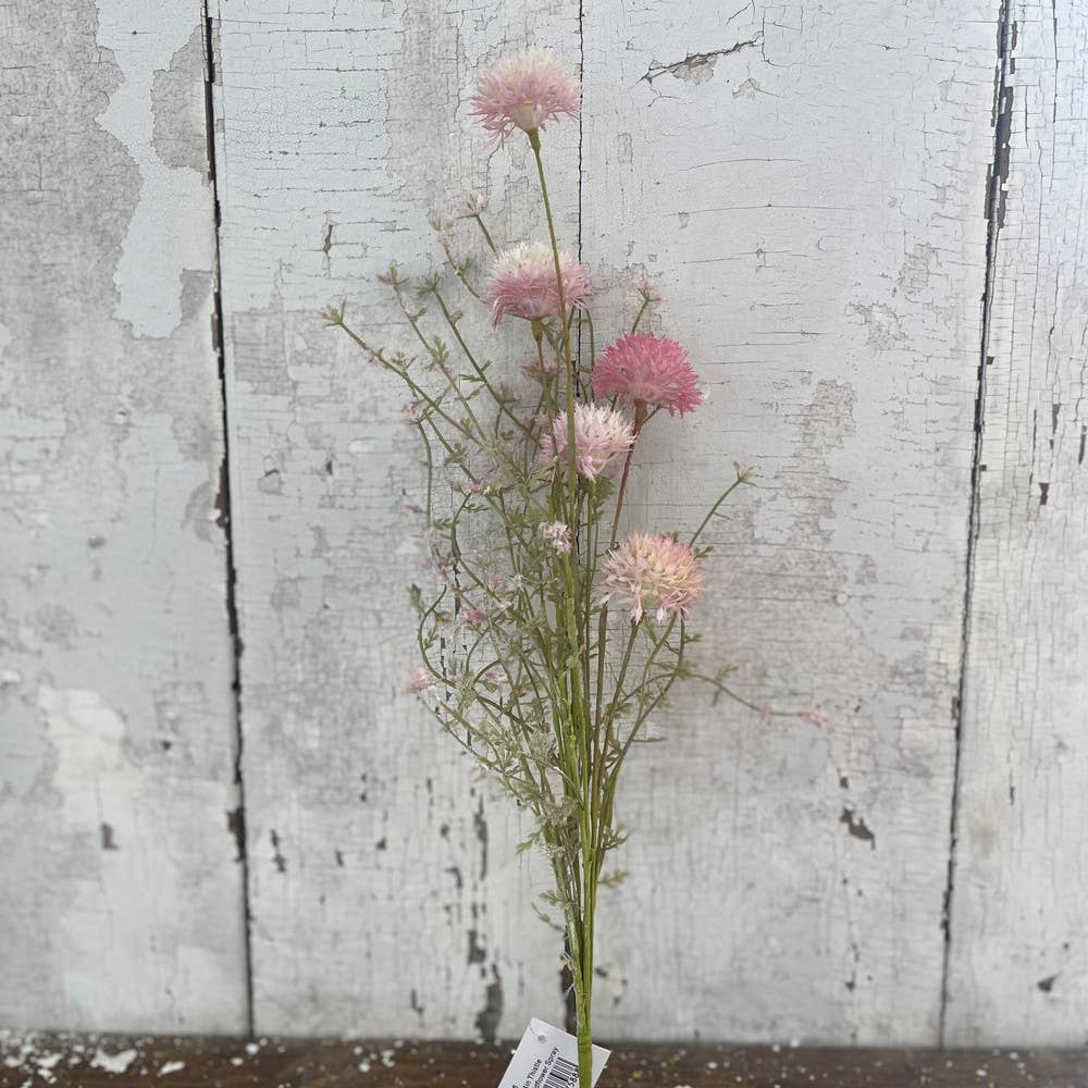 Pink Thistle Wildflower Spray