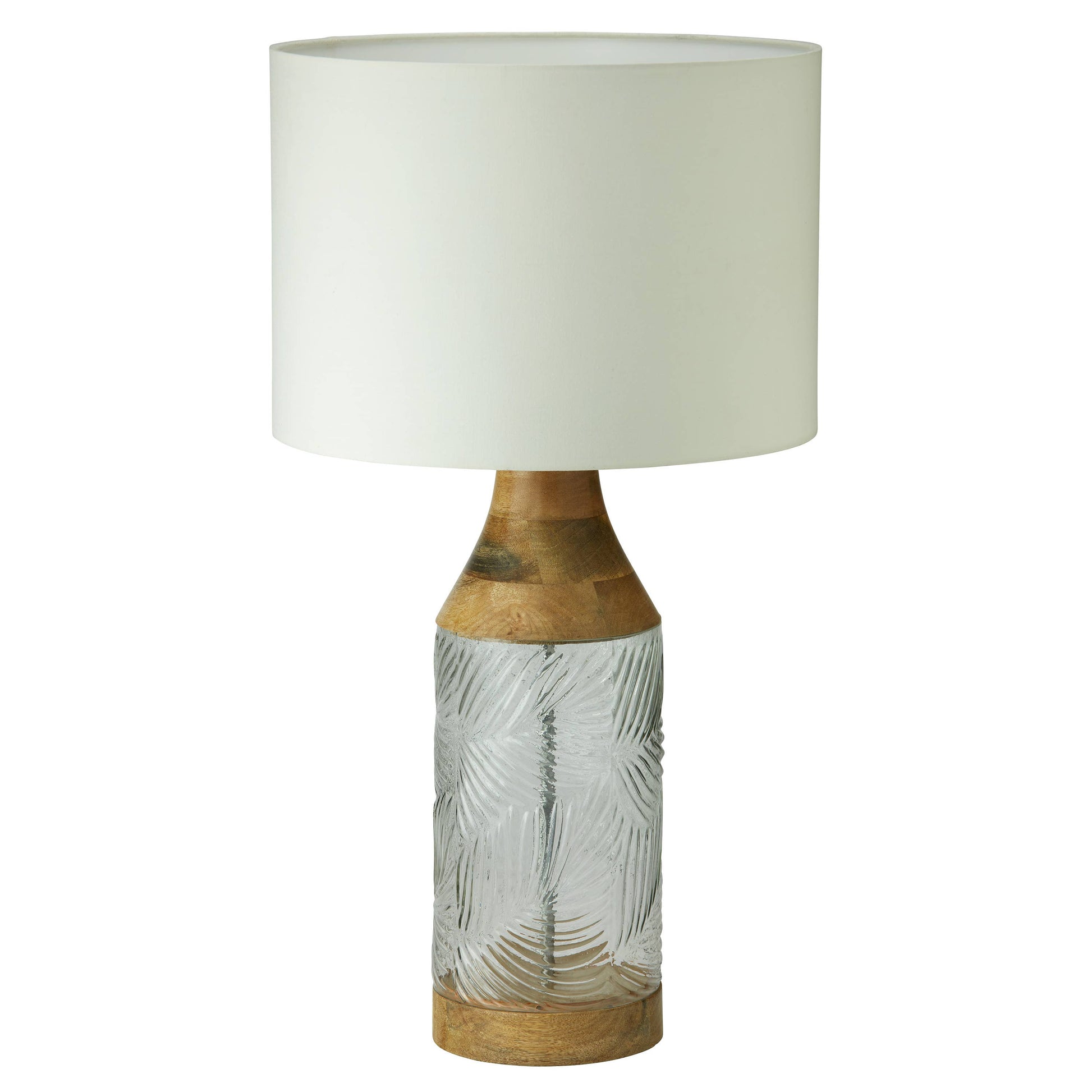 Glass and Mango Wood Table Lamp