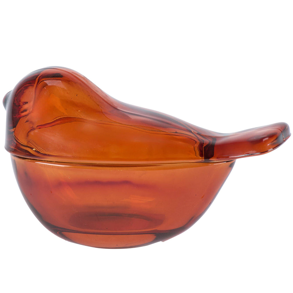 Golden Bird Glass Jar