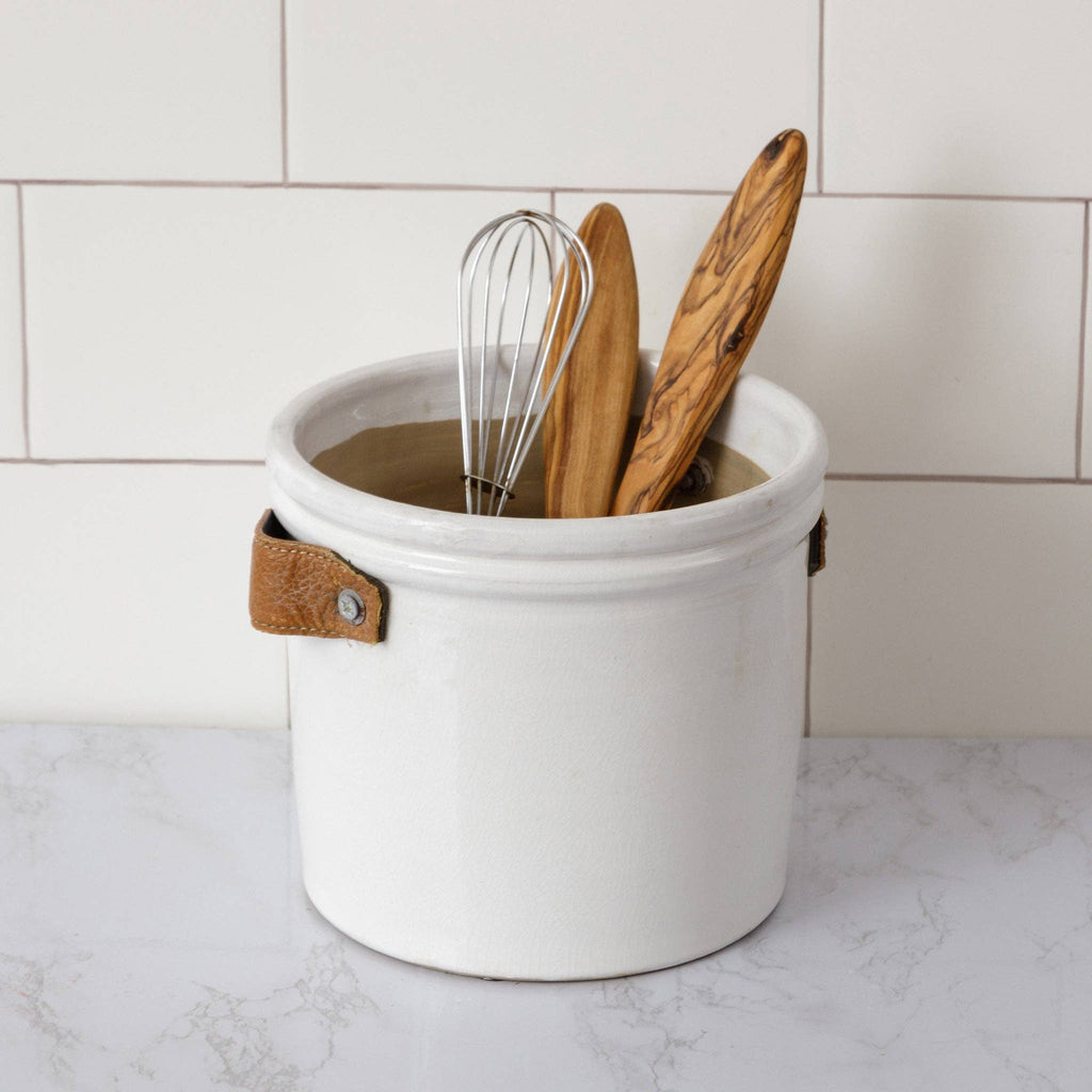 Crock w/ Leather Handles
