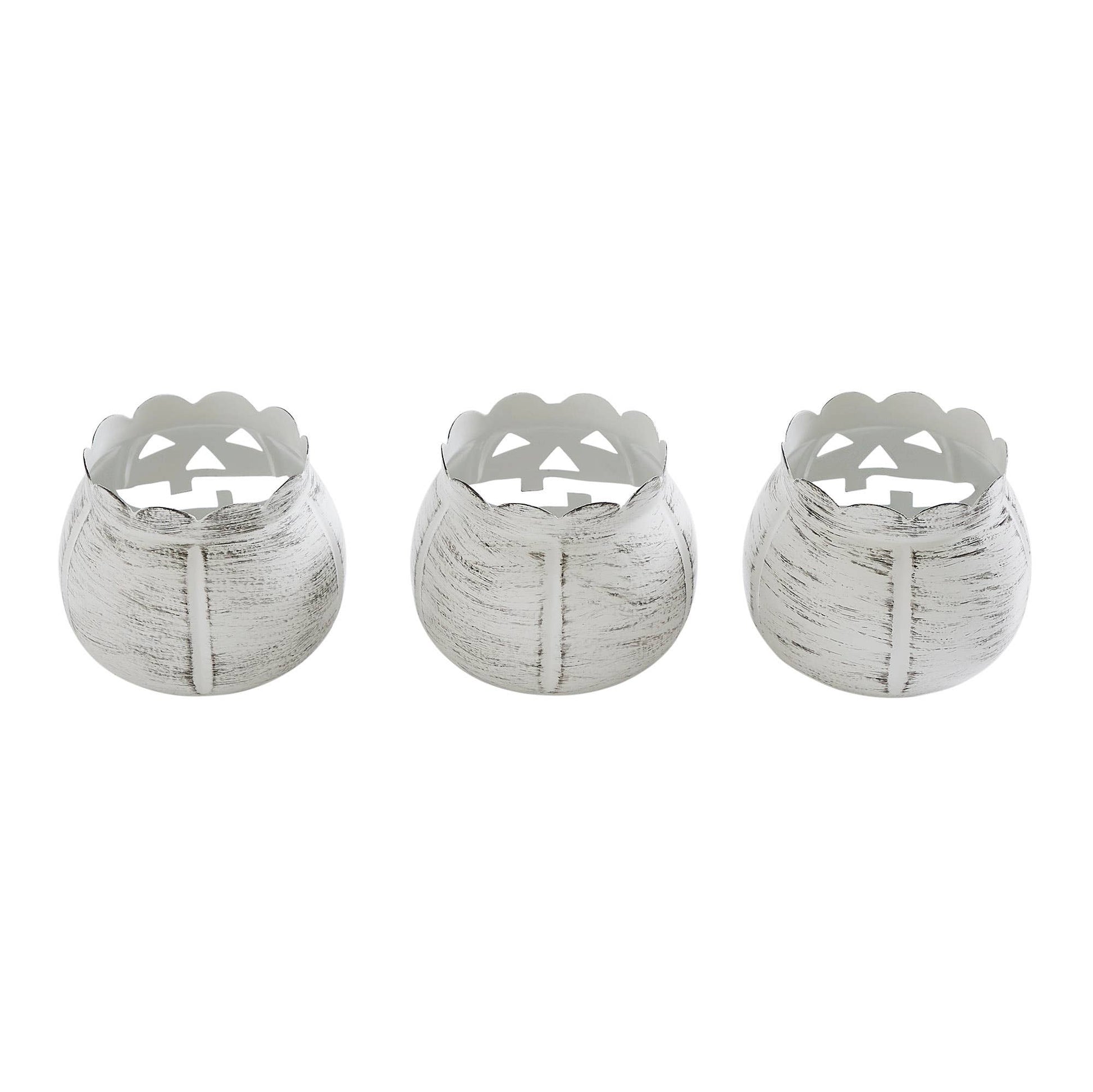 Jack-O-Lantern Candle Holder White