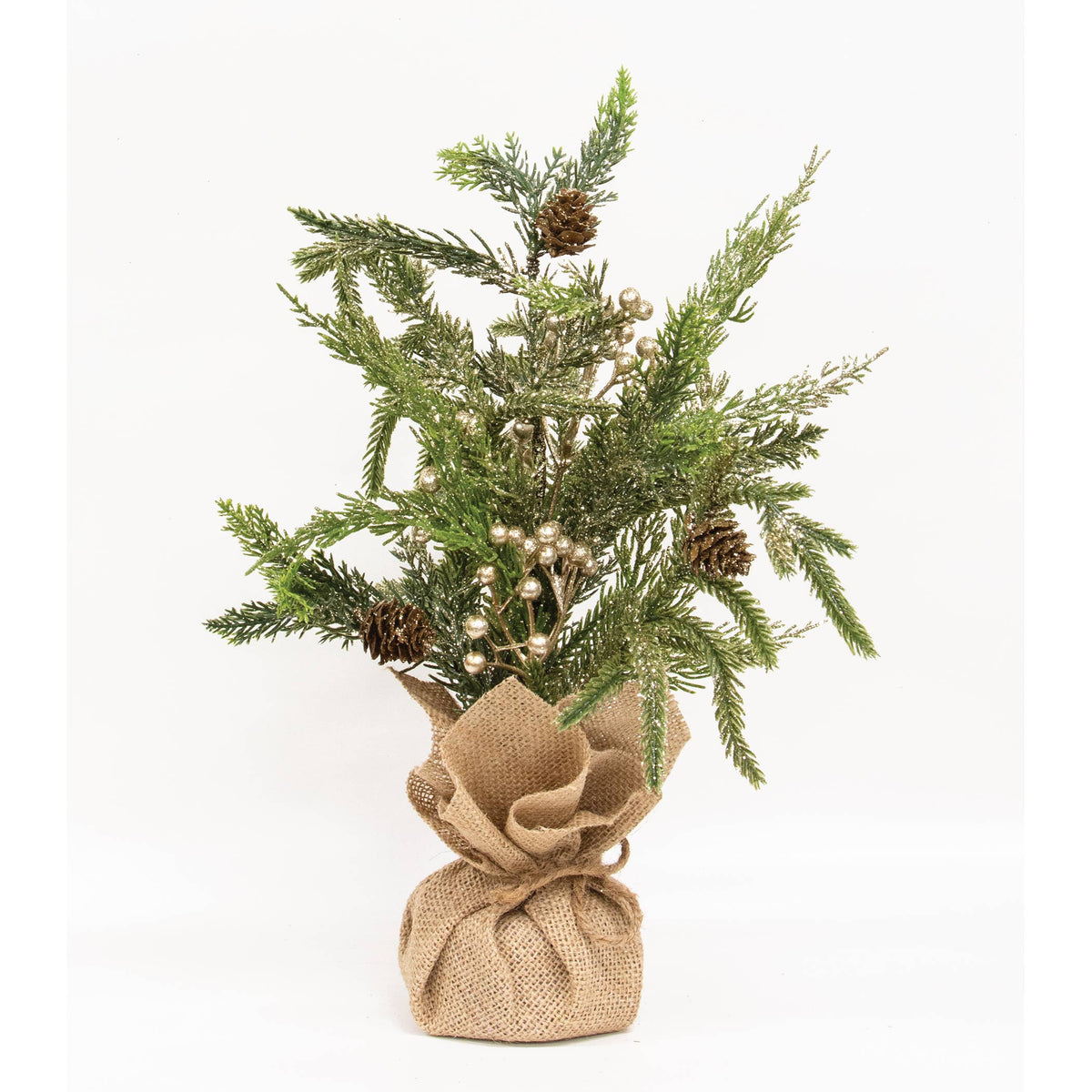 Soft Touch Champagne Celebration Tree With Burlap Base - 16"