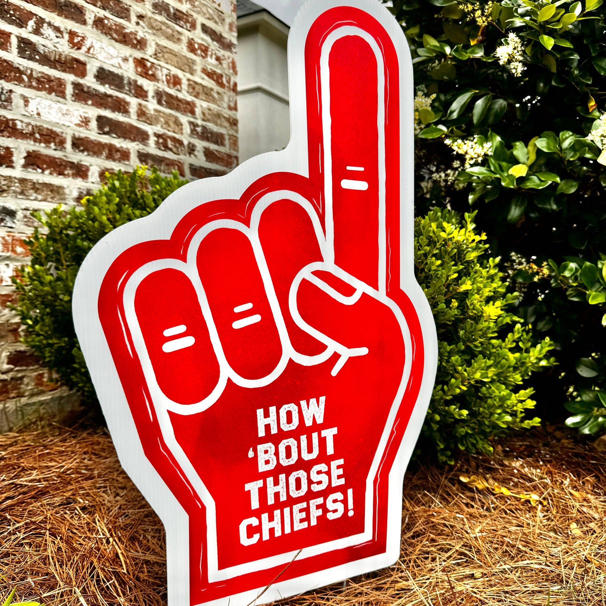 Chiefs Red Foam Finger Garden Stake