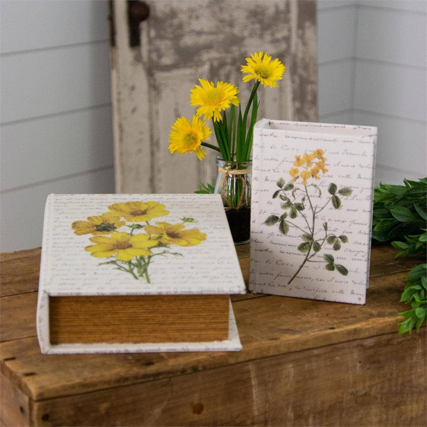 Yellow Flowers Nested Book Box