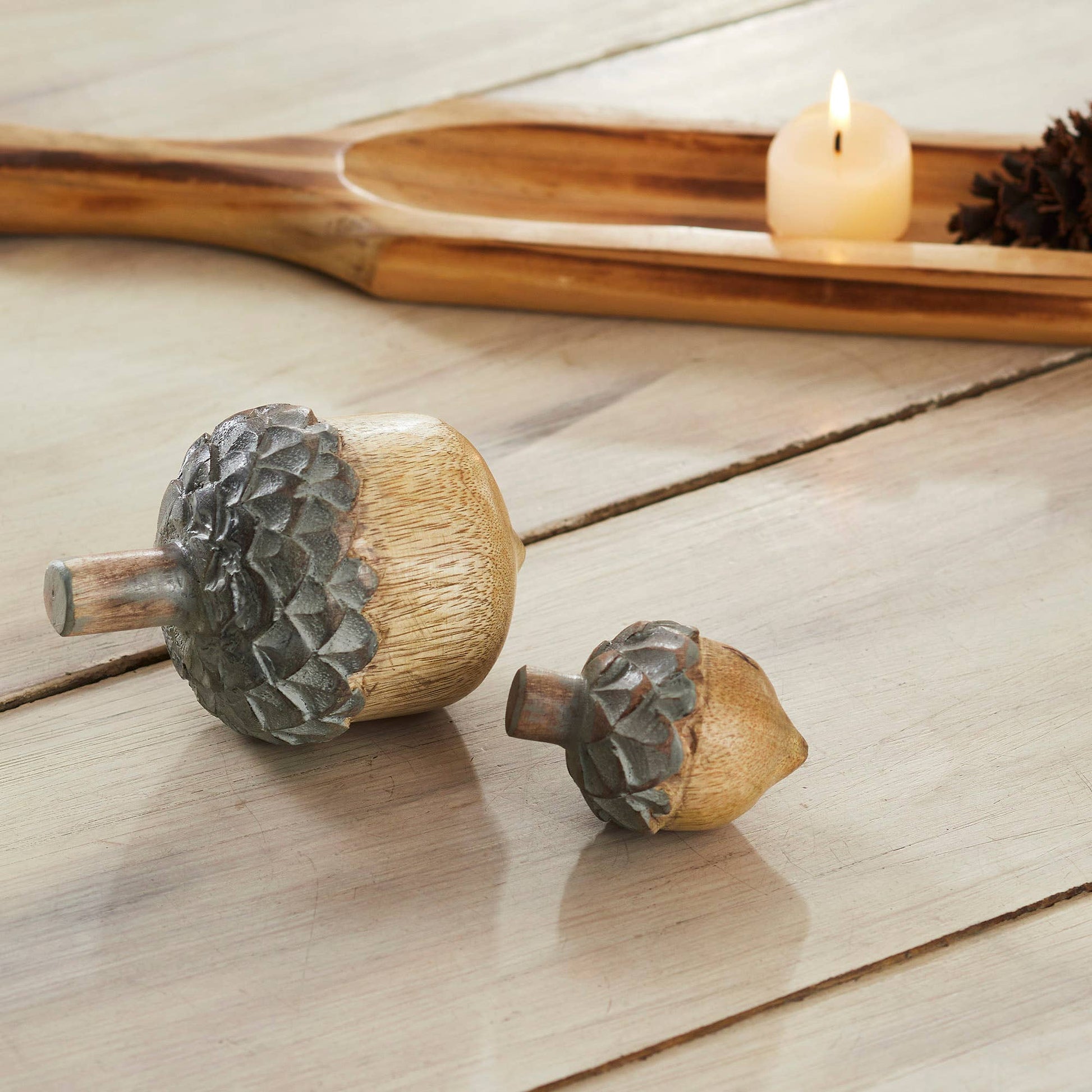 Wooden Acorn Set of 2