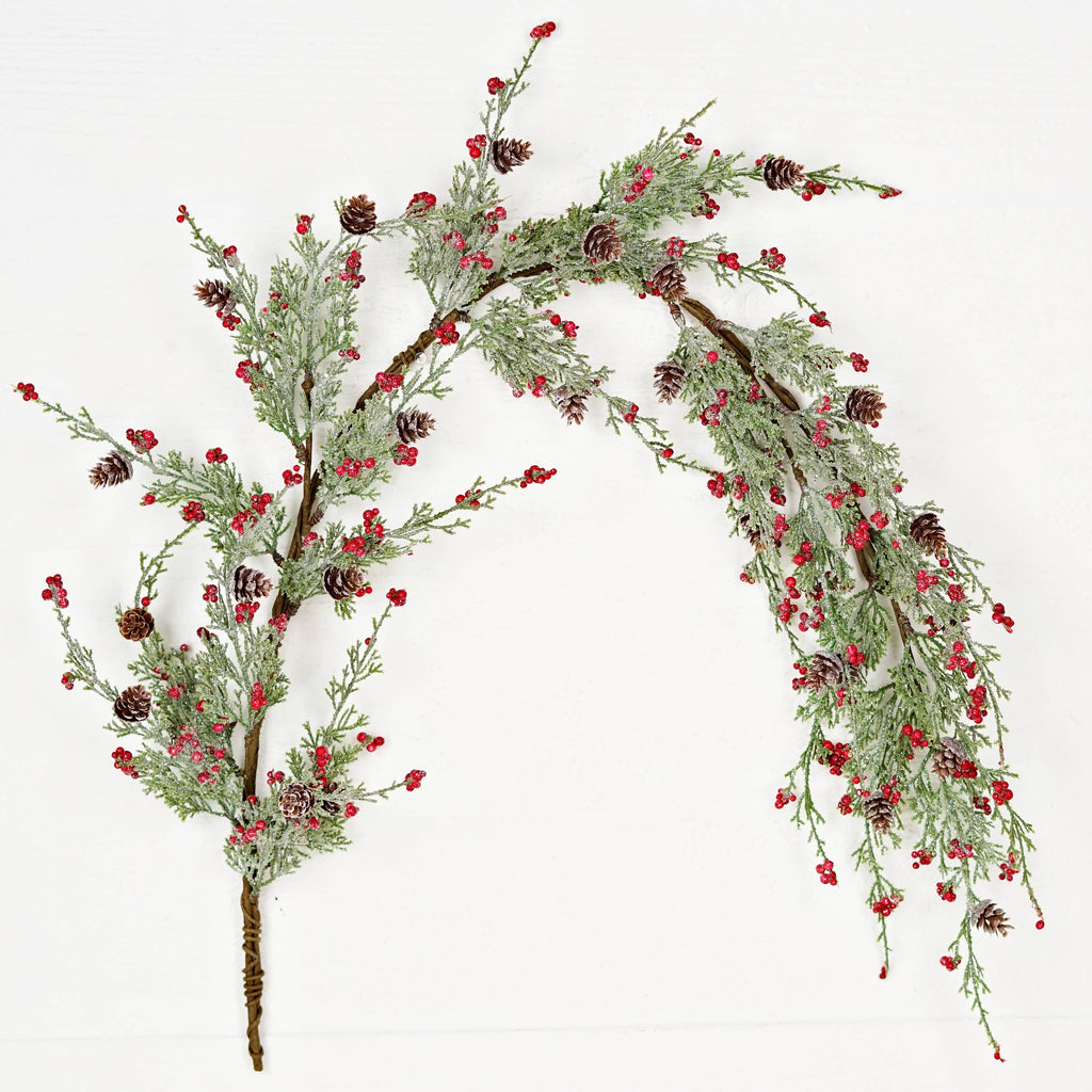 4ft Garland-Icy Sparkle Cypress Pine