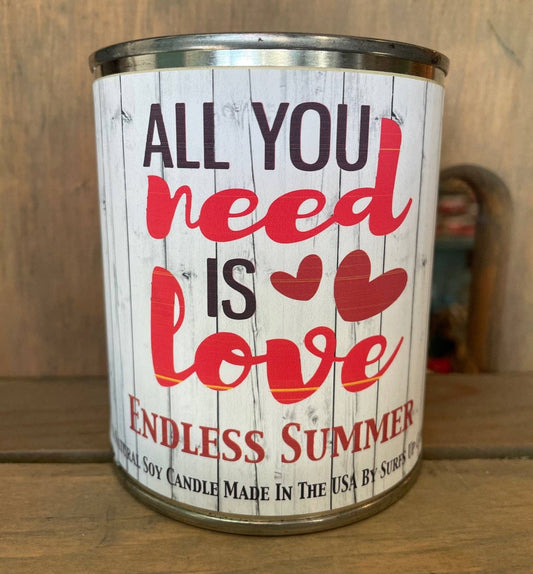 Love Endless Summer Paint Can Candle - Romantic Quotes Collection