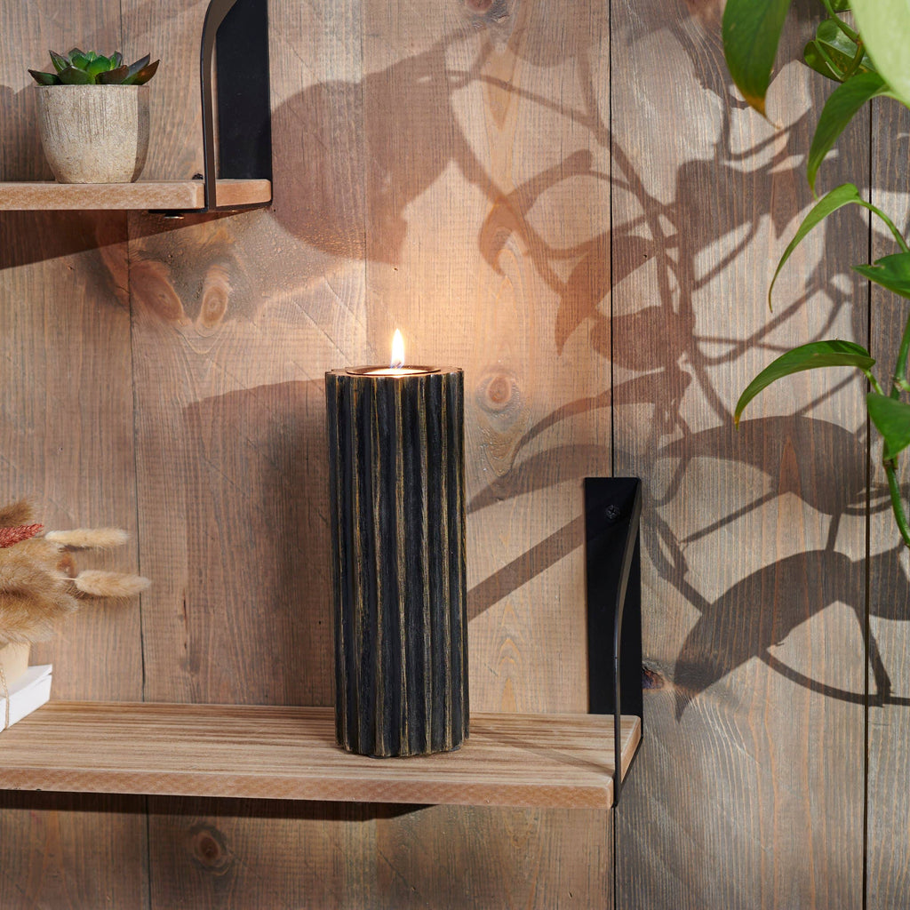 Ribbed Cylinder Candle Holder