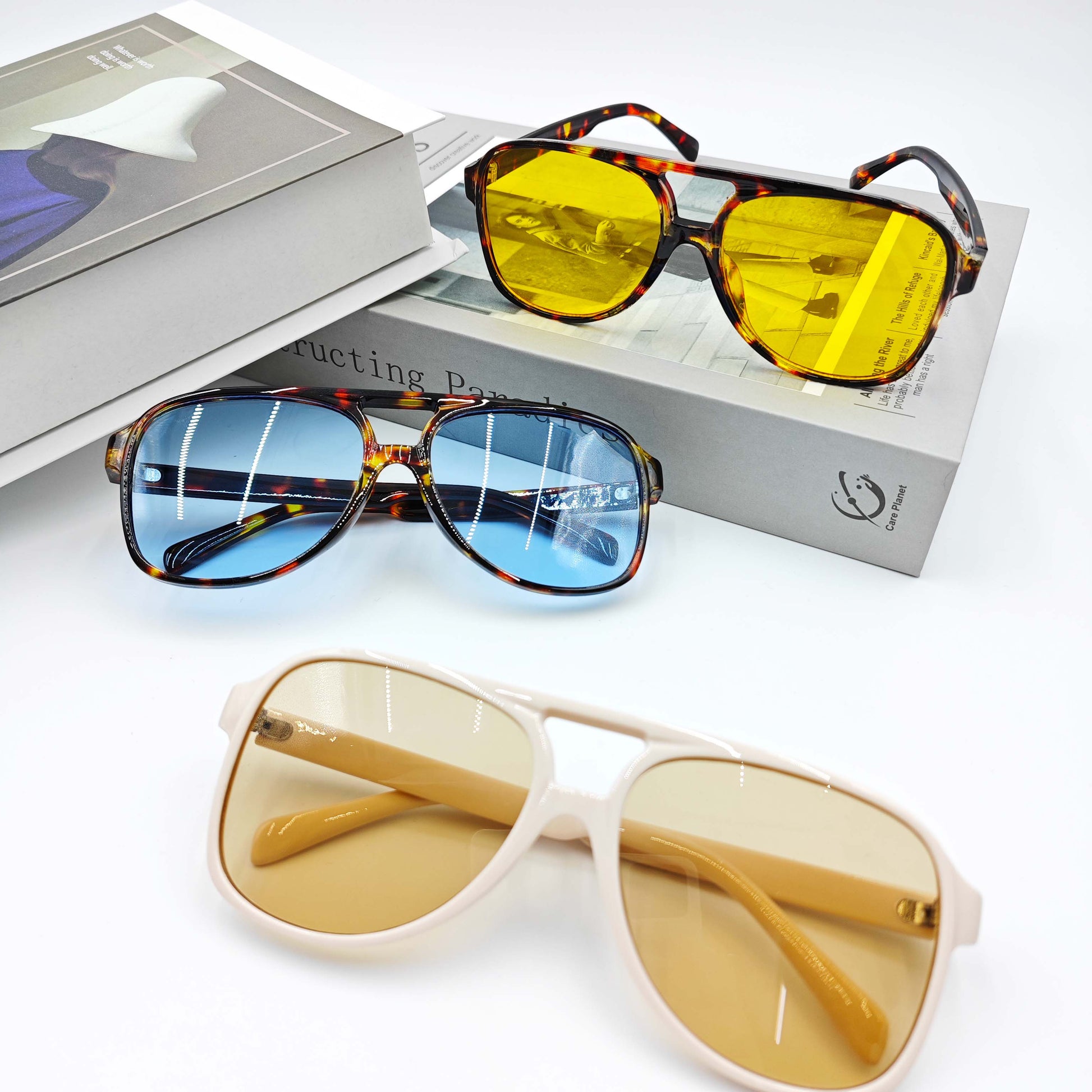 Vintage Double Bridge Aviator Sunglasses_CWASG0113