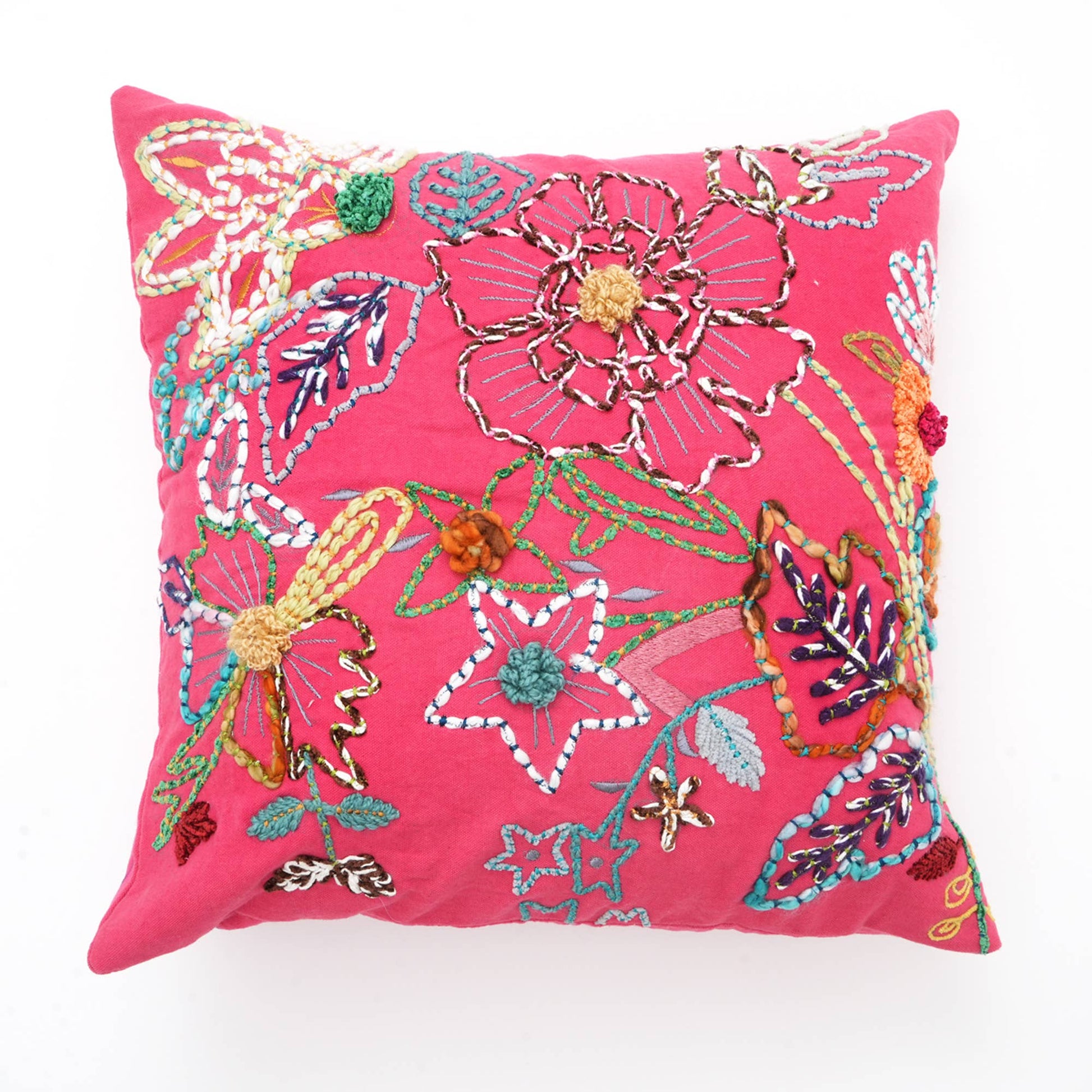 Pink Embroidered Pillow