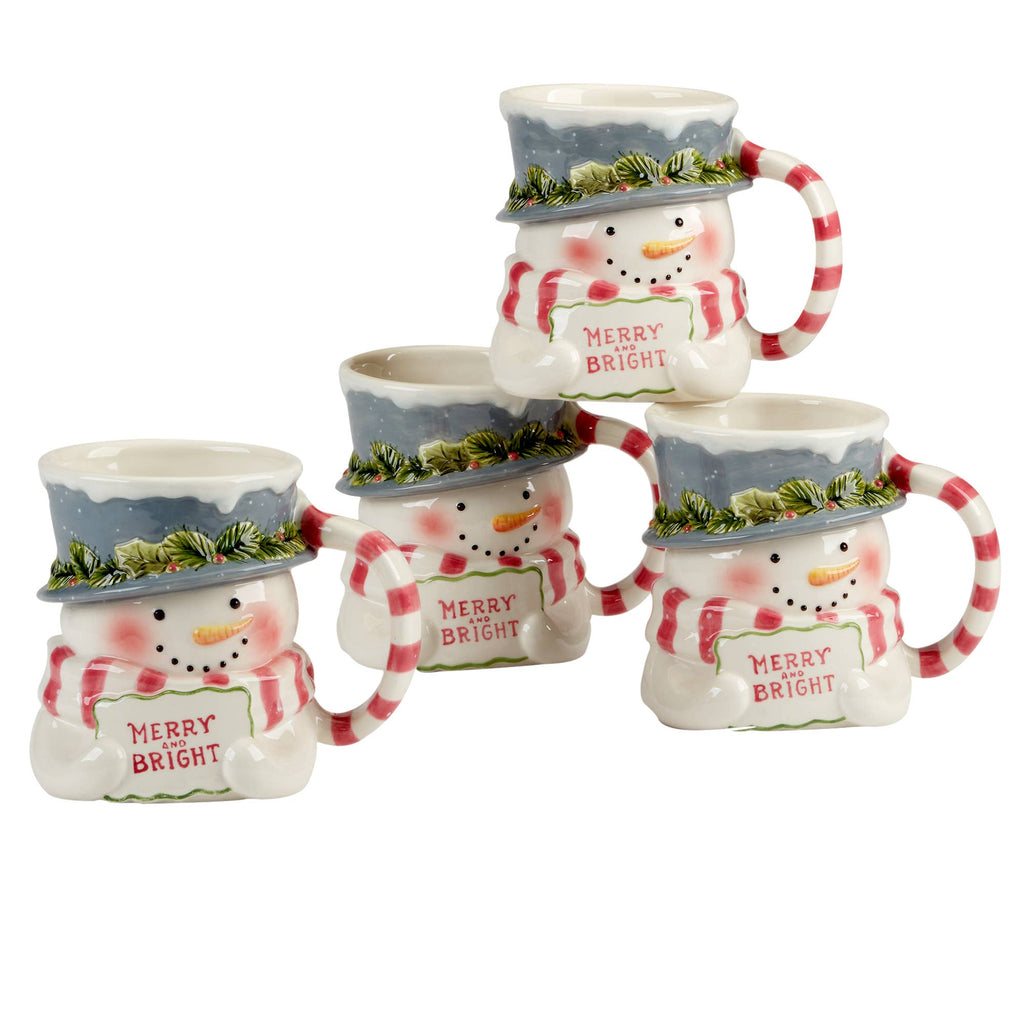 Snowman Greetings  Christmas 3-D Mug - Snowman