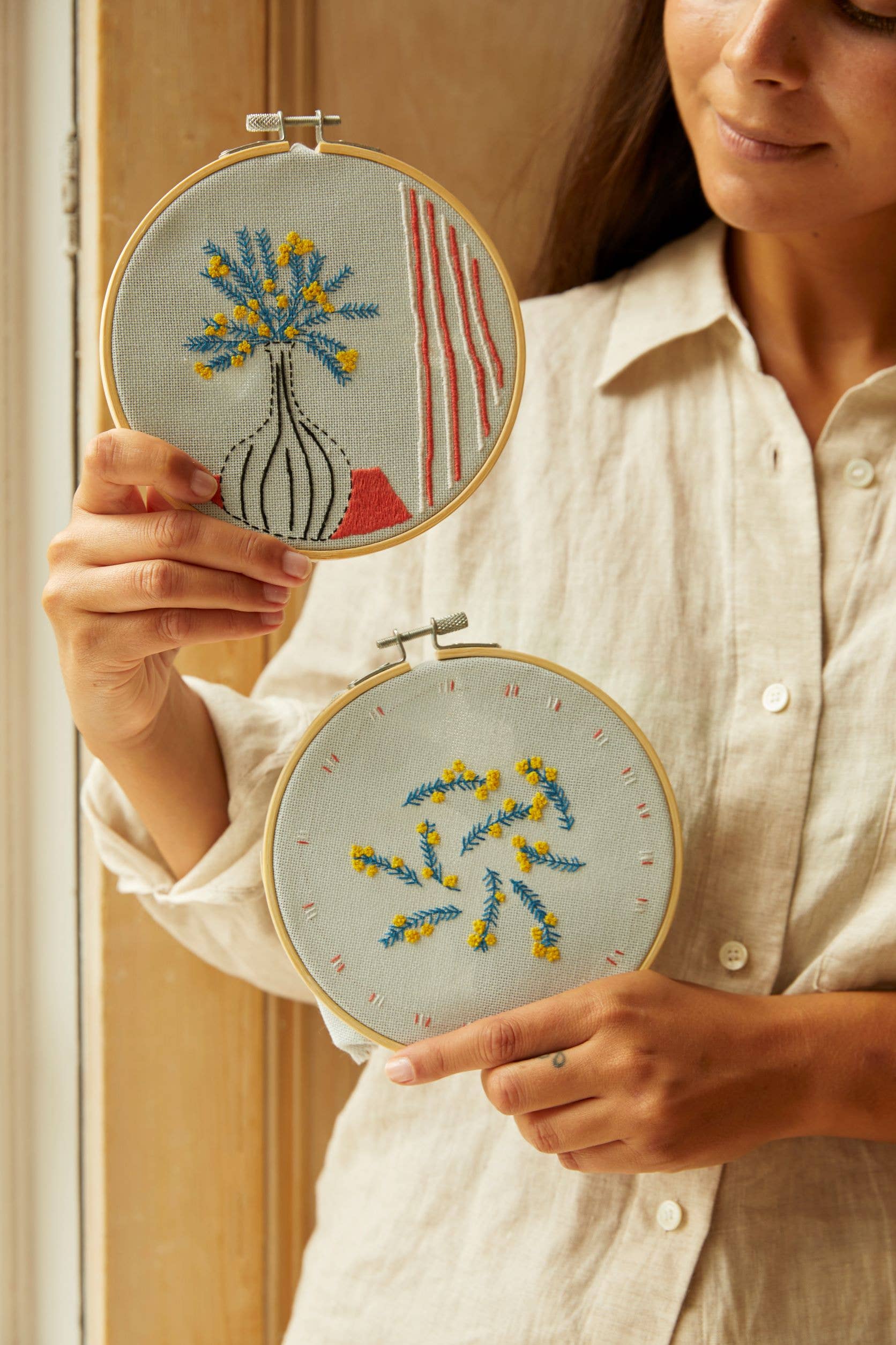 The Mellow Mimosa Embroidery Duo Kit-TB176S