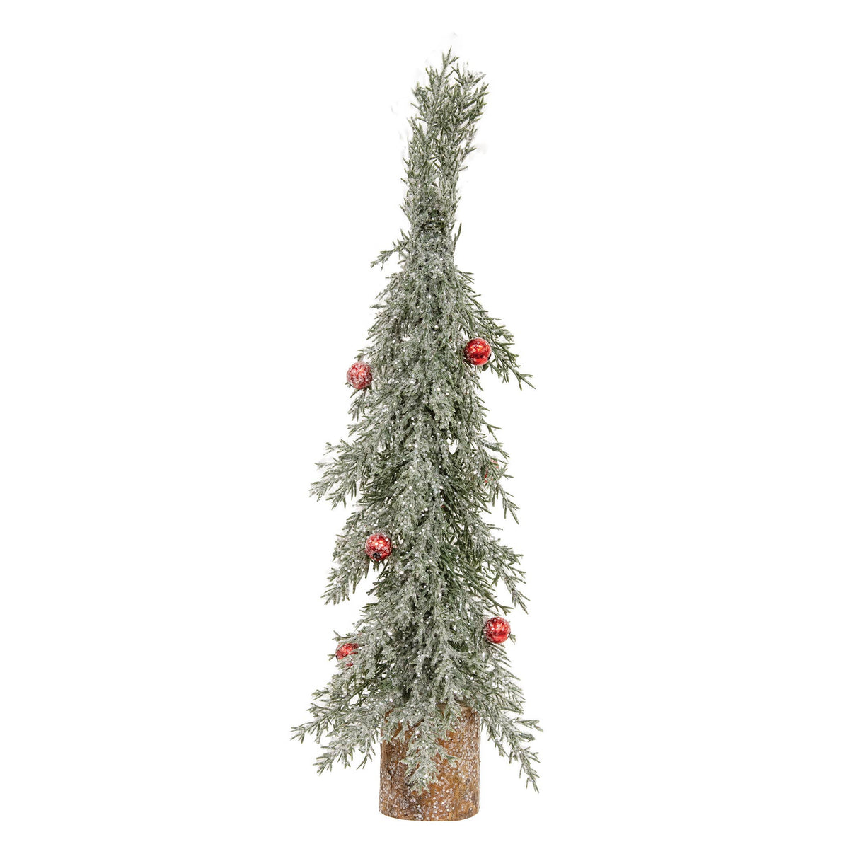 Winter Frost Pine Tree w/Red Baubles - 13.5"H