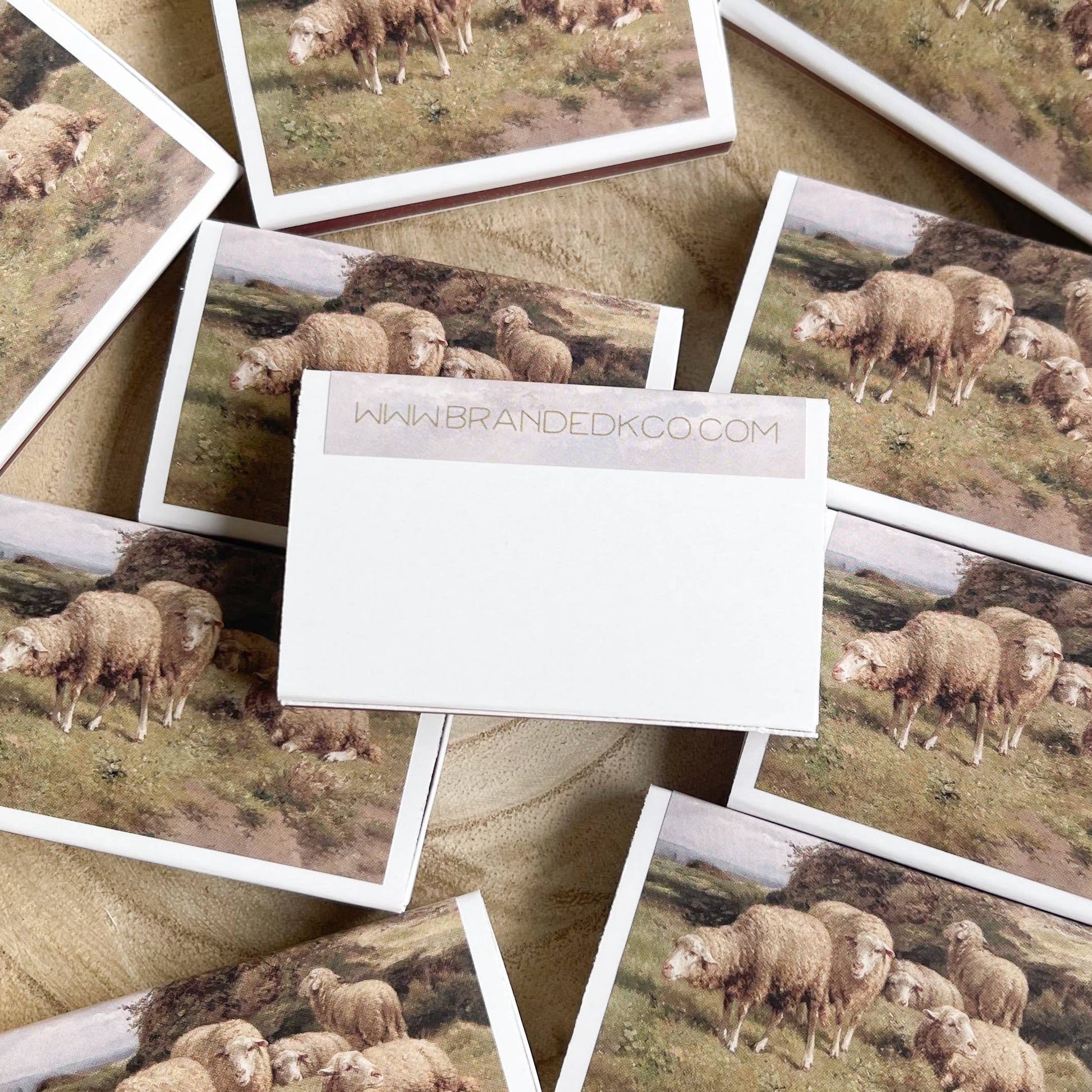 Antique Sheep Match Set // Vintage Landscape