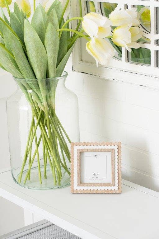 Natural and White Scallop Frame