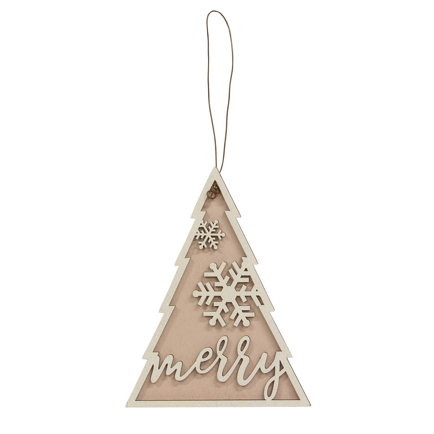 Glittered Merry Snowflake Christmas Tree Ornament
