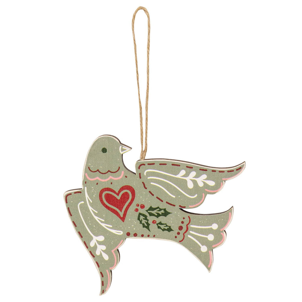 Wooden Yuletide Folklore Bird Ornaments