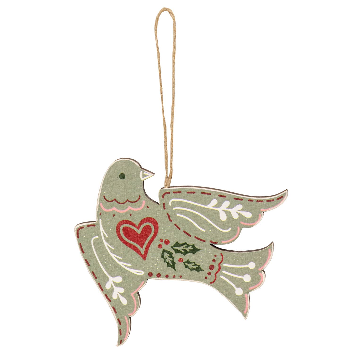 Wooden Yuletide Folklore Bird Ornaments