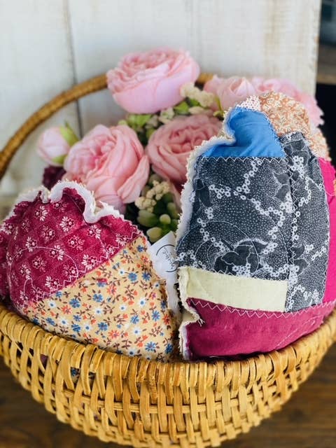 Vintage Fabric Easter Eggs made from upcycled quilts