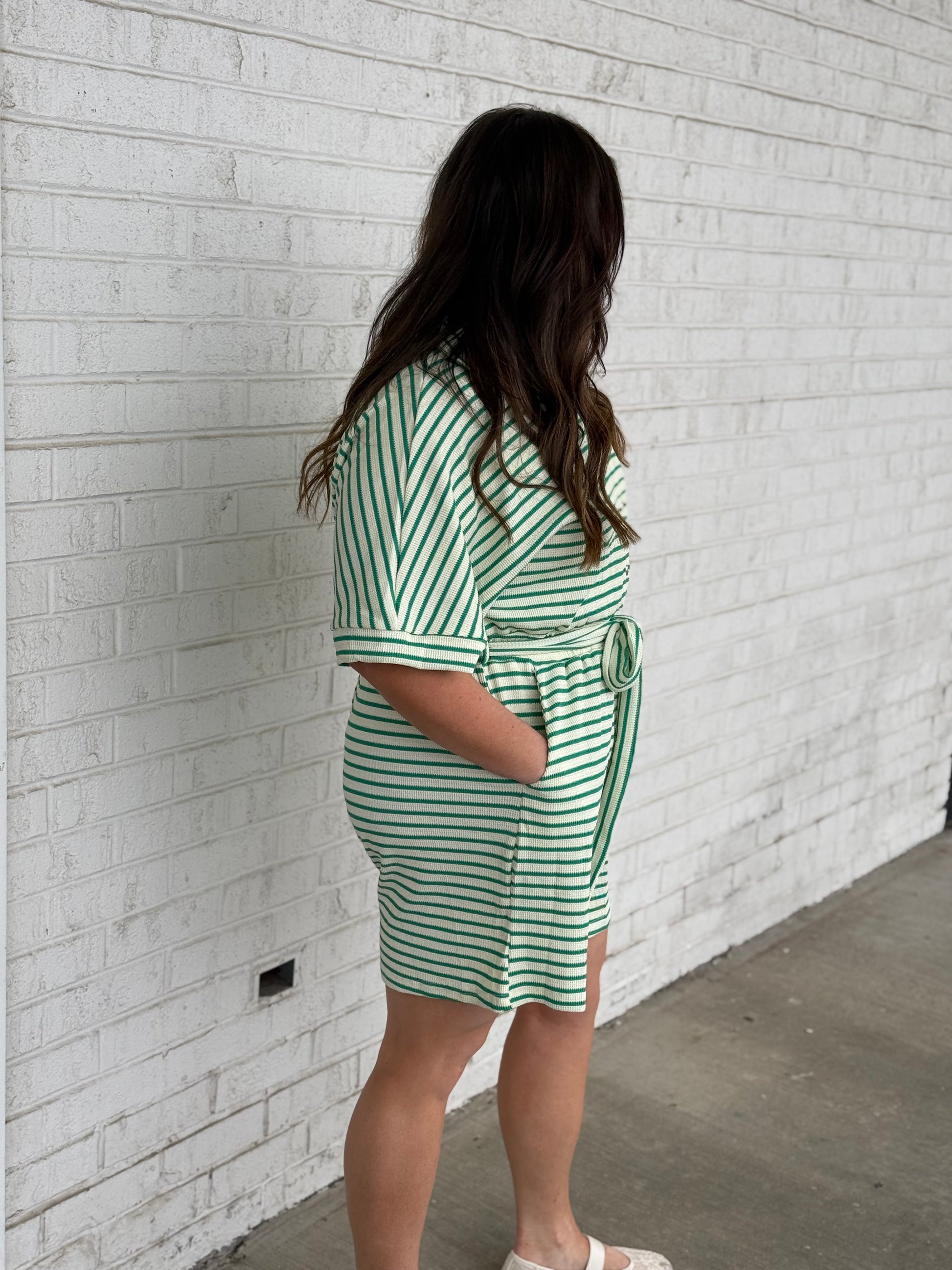 Stripe Textured Romper