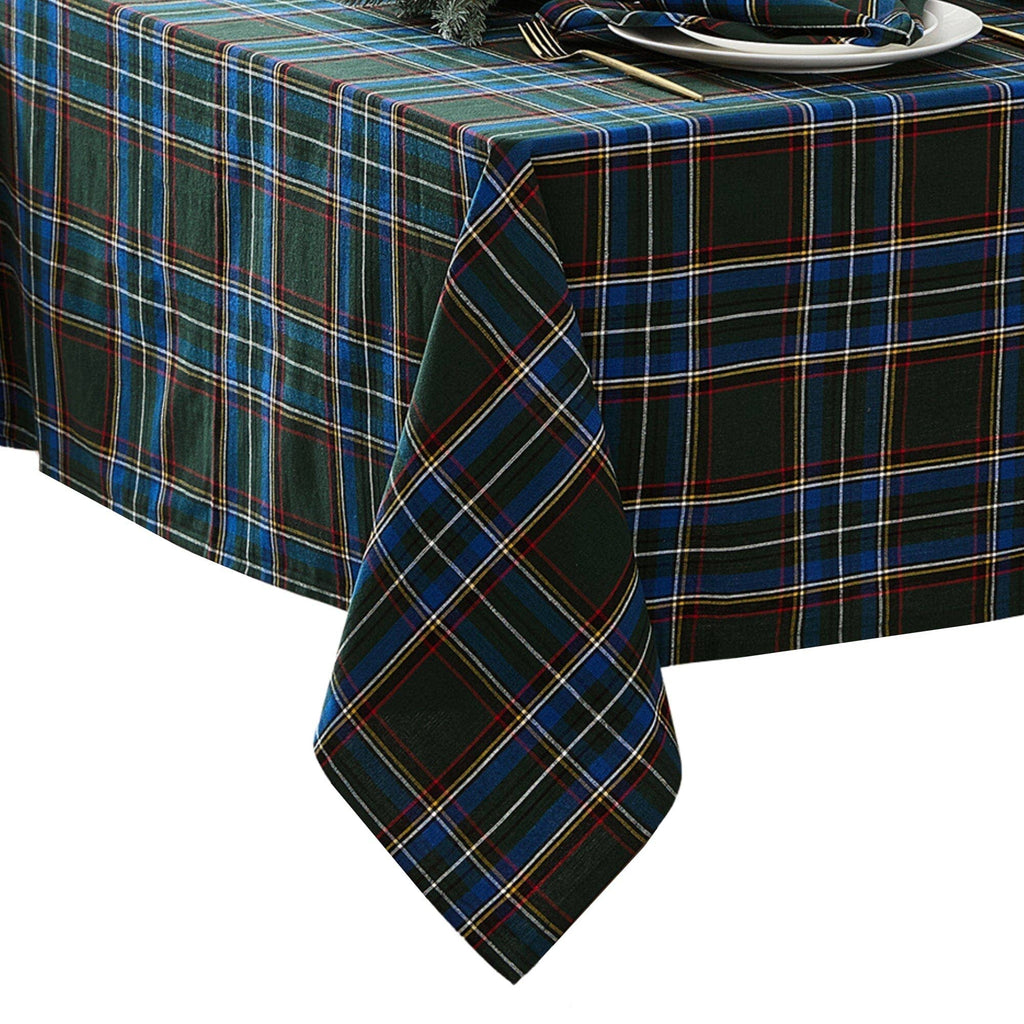 Stowe Tartan Holiday Plaid Cotton Christmas Tablecloth