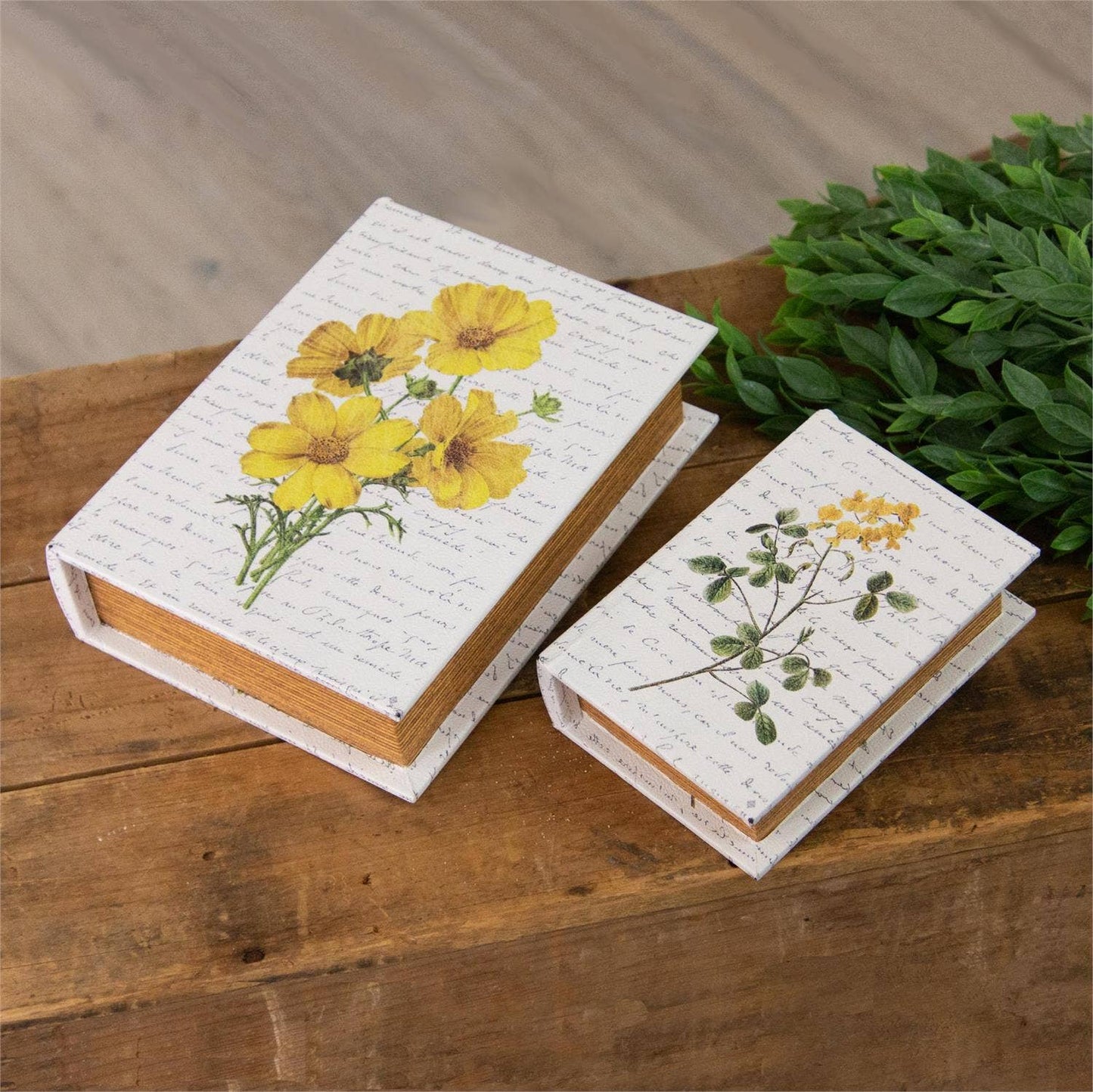 Yellow Flowers Nested Book Box