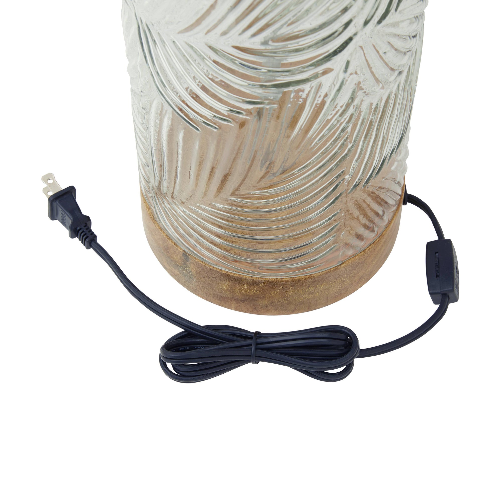 Glass and Mango Wood Table Lamp