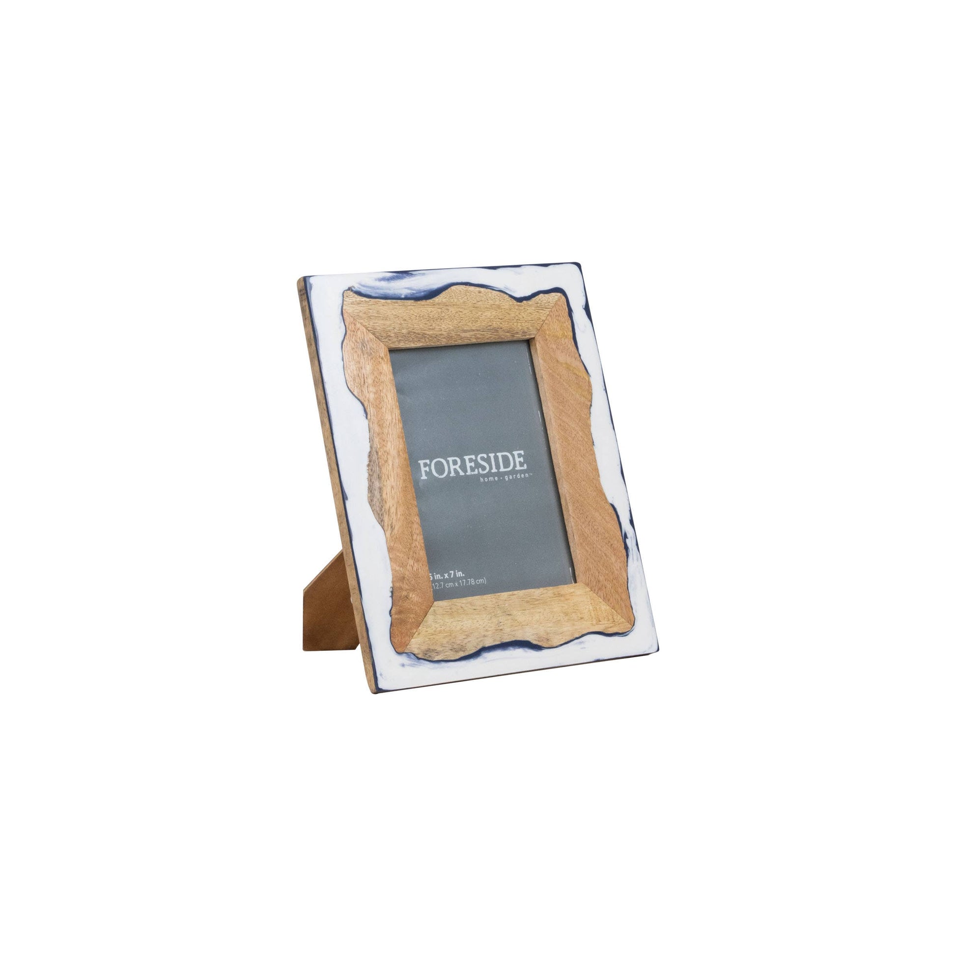 Wood and Marbled Blue Frame