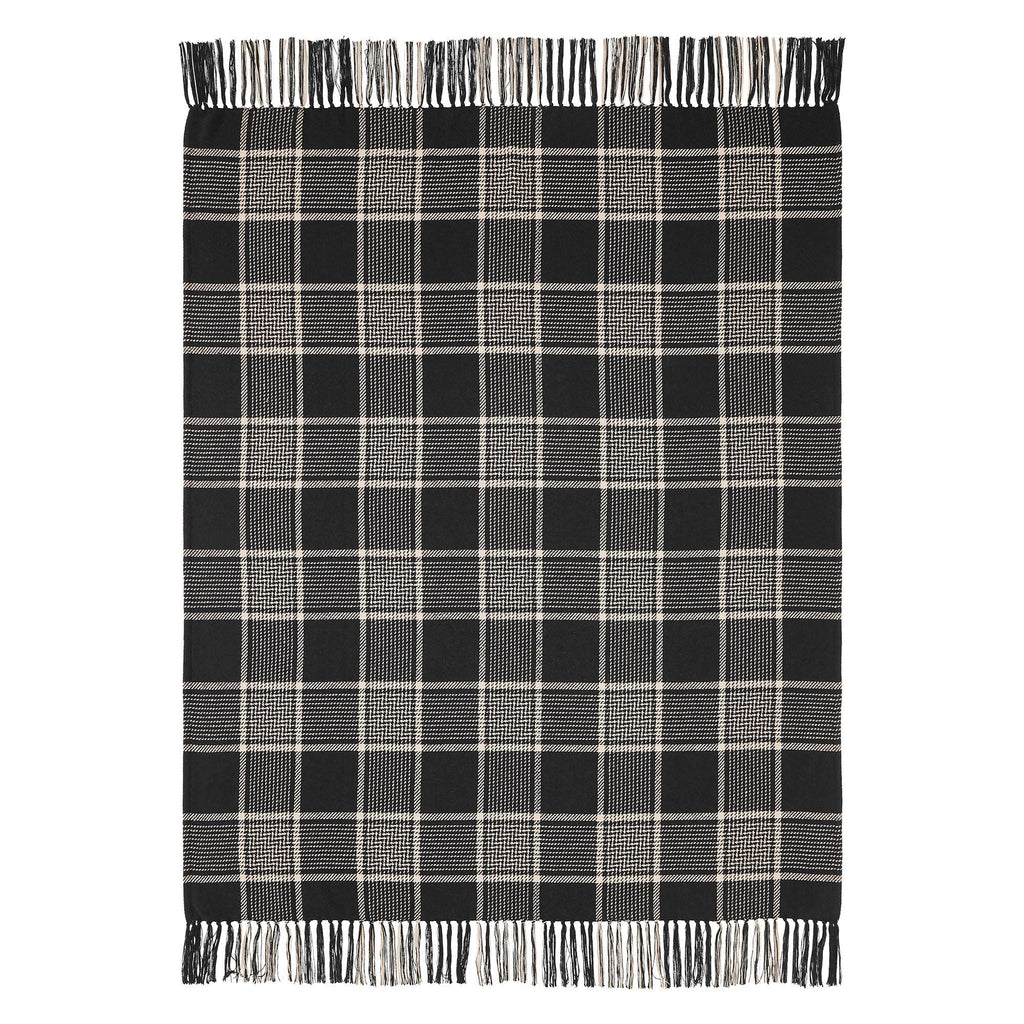 Eston Black Tan Plaid Throw