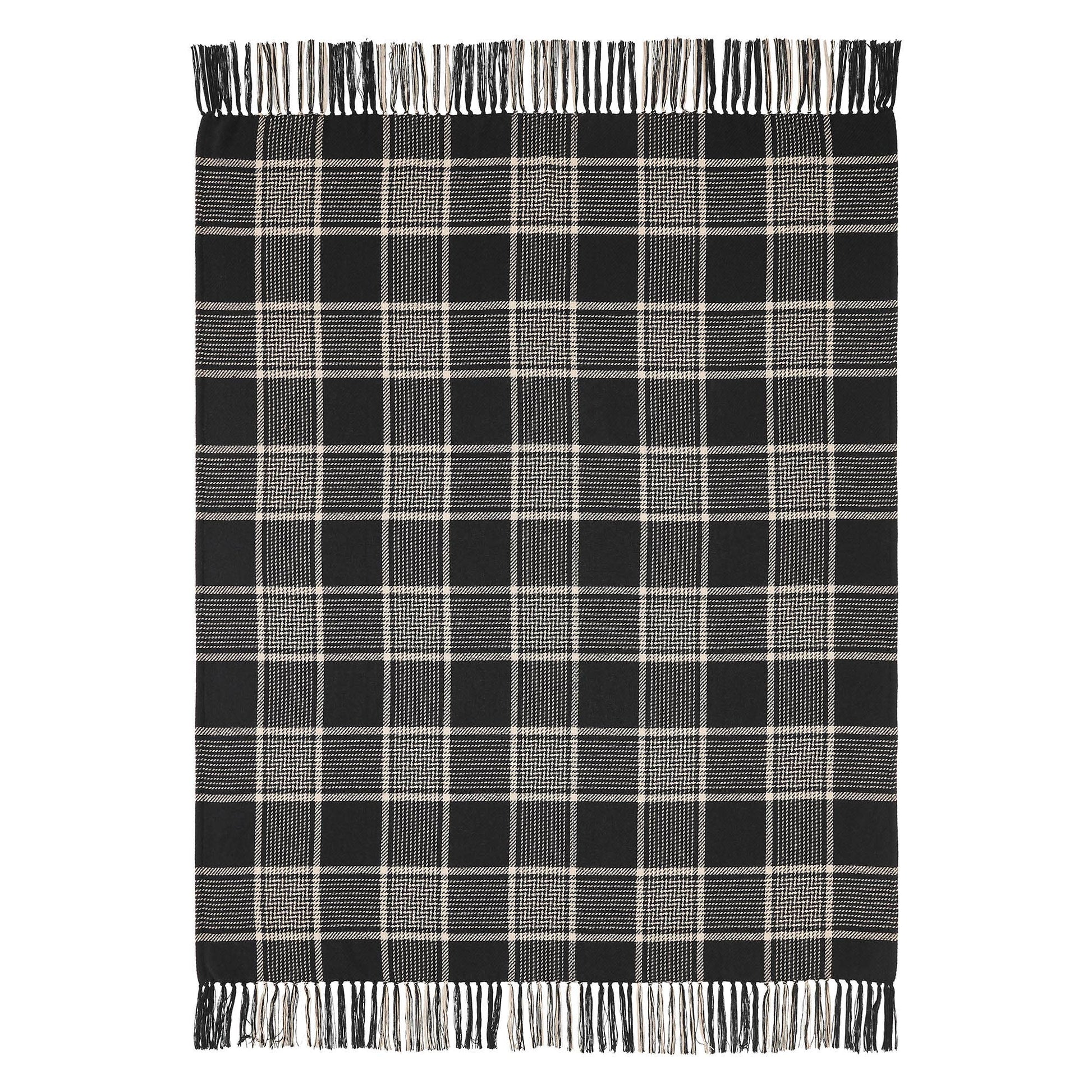 Eston Black Tan Plaid Throw