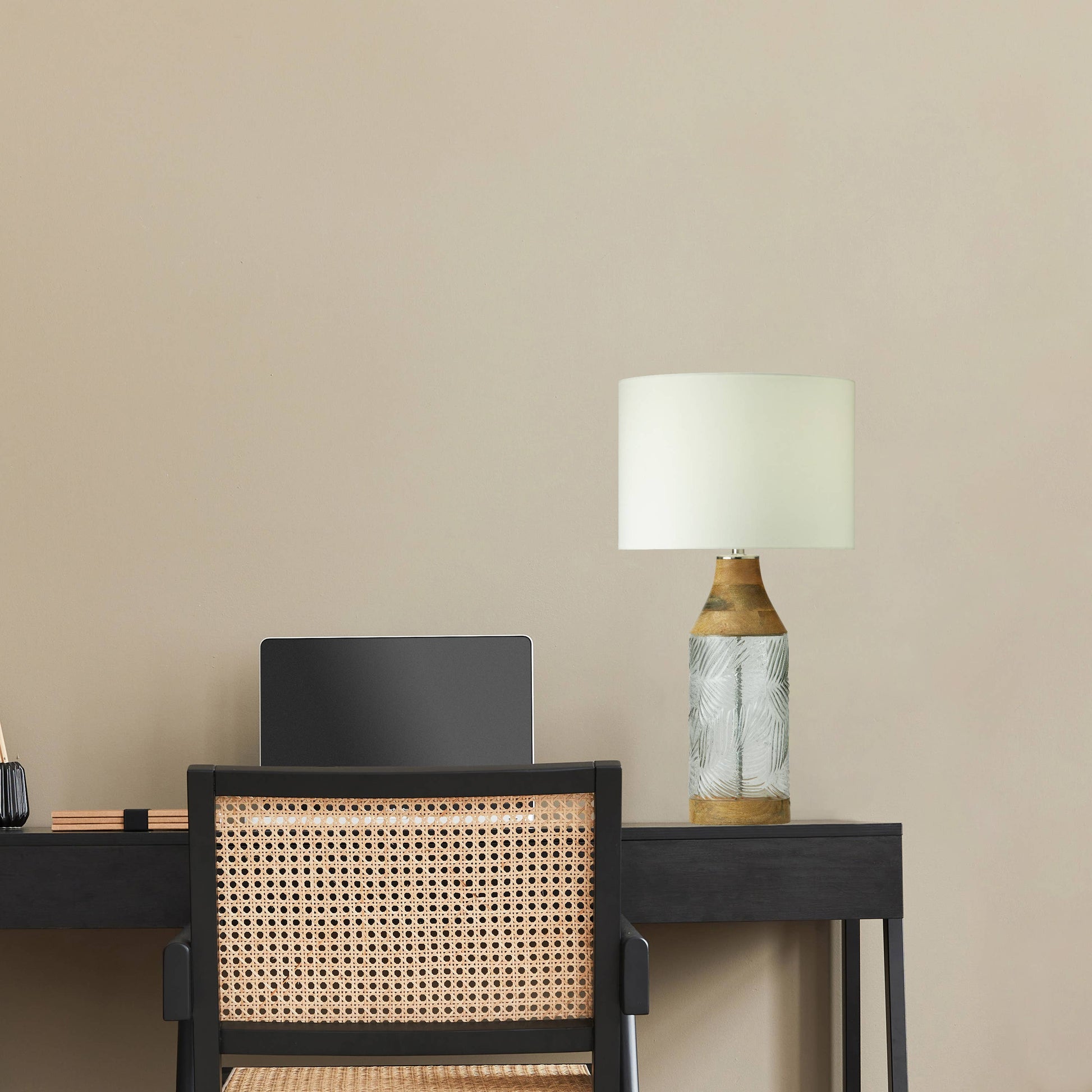 Glass and Mango Wood Table Lamp