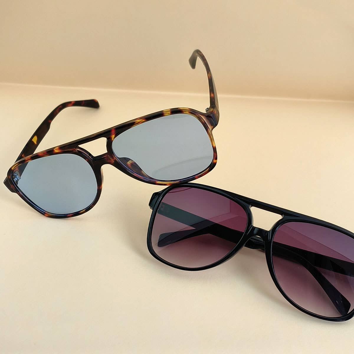 Vintage Double Bridge Aviator Sunglasses_CWASG0113