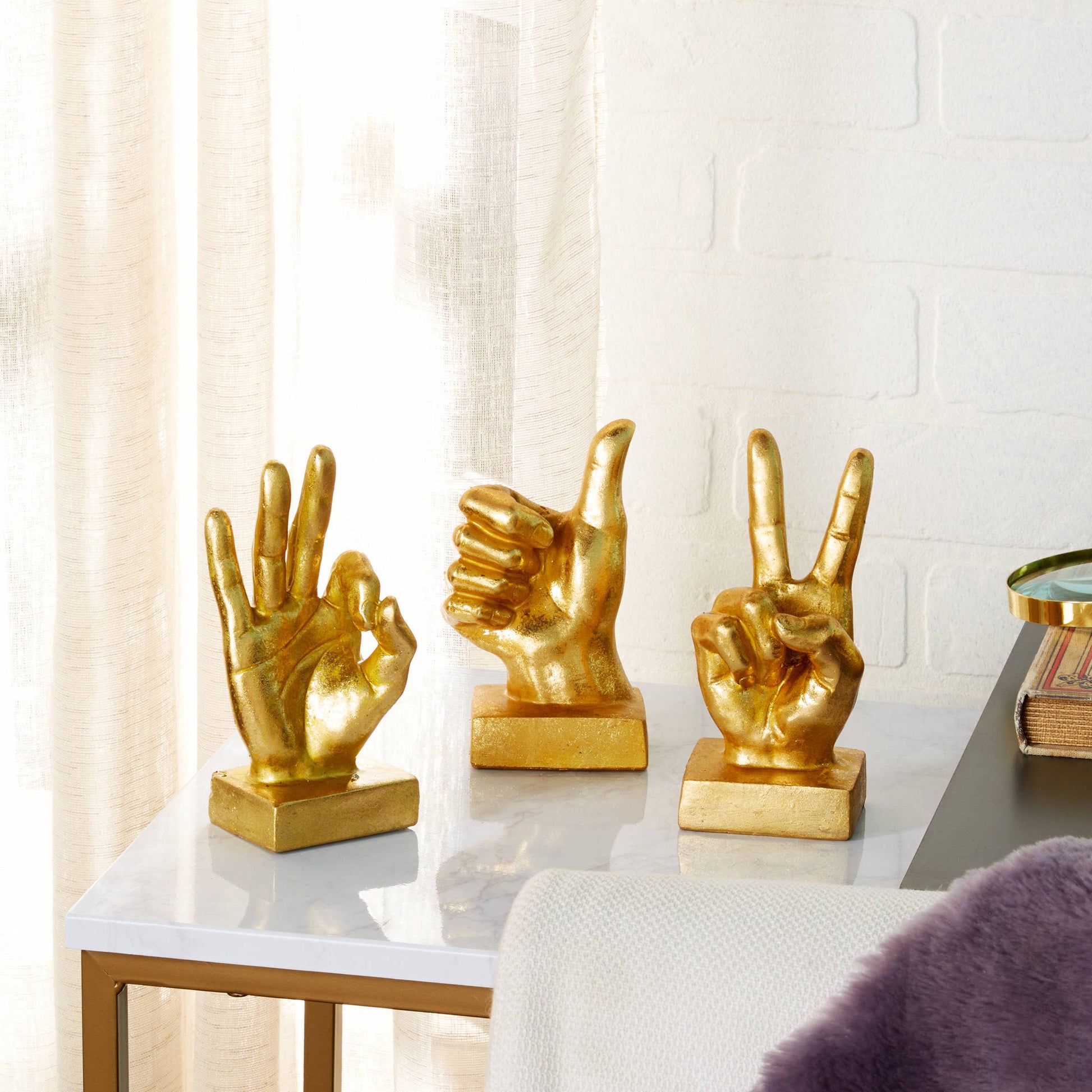 Traditional Gold Polystone Sculpture