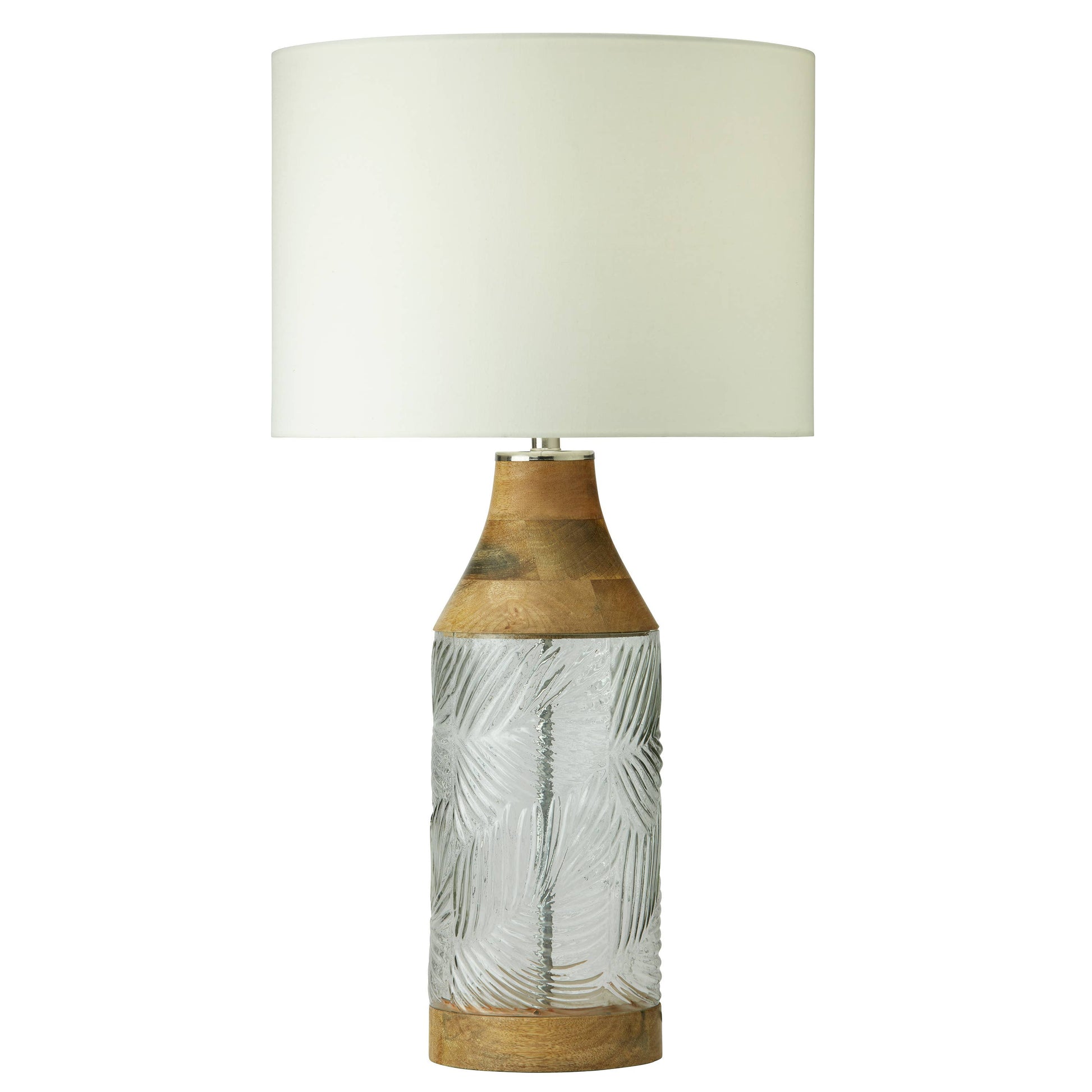 Glass and Mango Wood Table Lamp