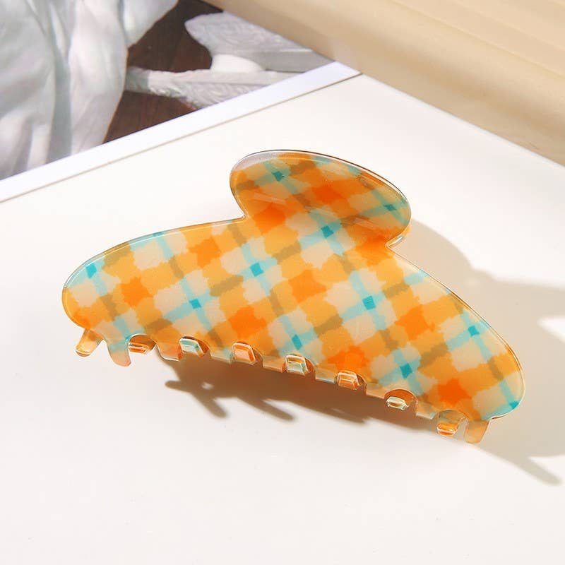 Orange & Teal Claw Clip