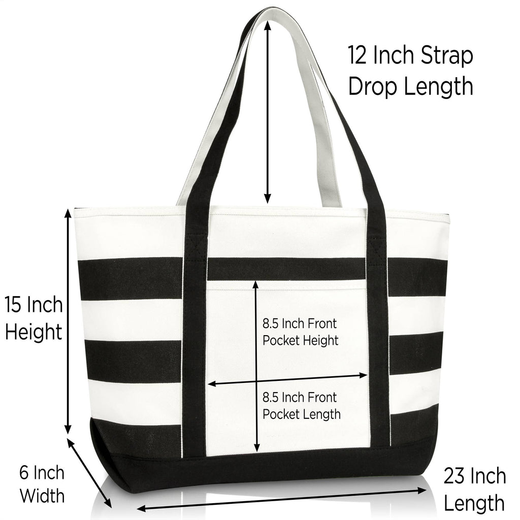 Dalix 23" Premium Striped Tote Bag