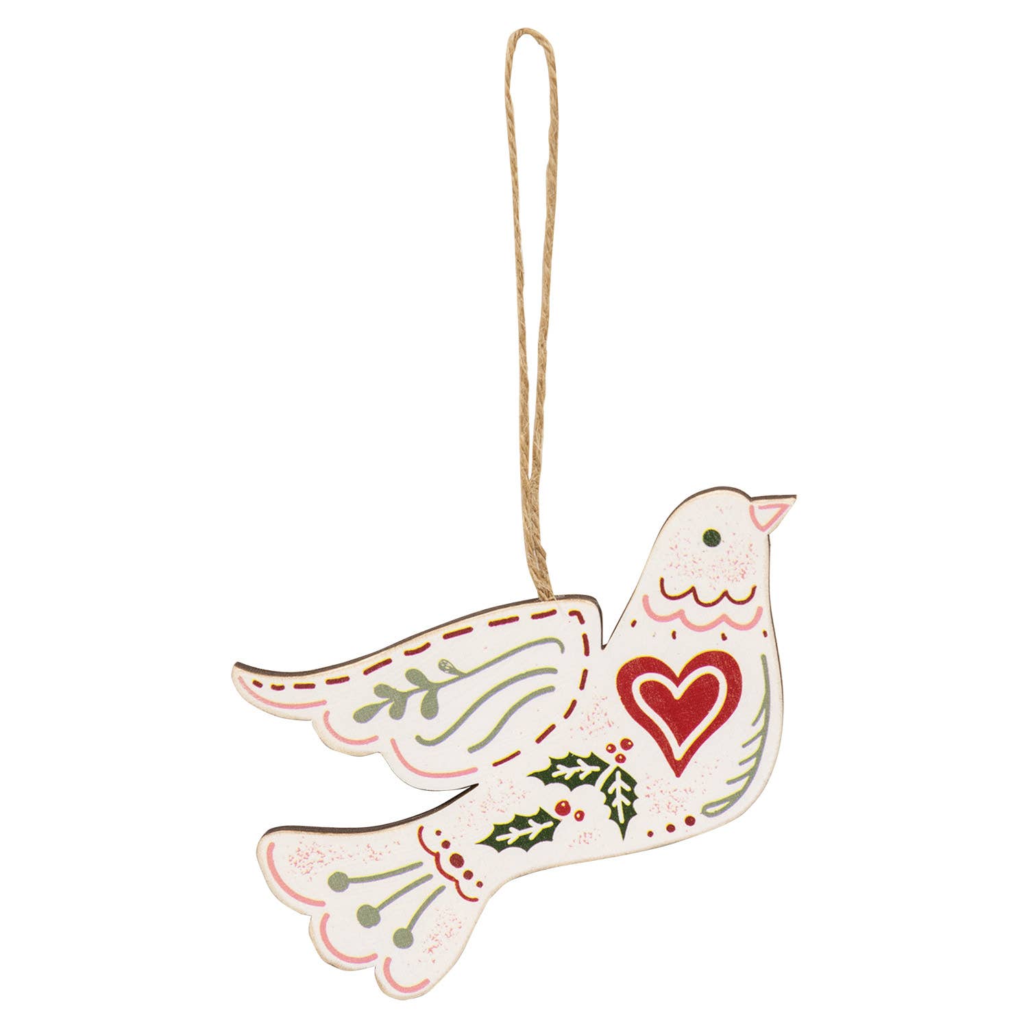 Wooden Yuletide Folklore Bird Ornaments