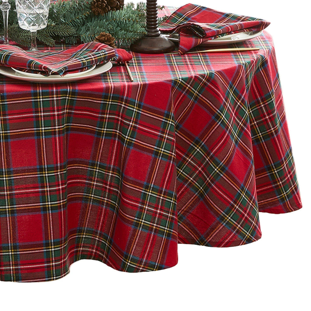 Stowe Tartan Holiday Plaid Cotton Christmas Tablecloth