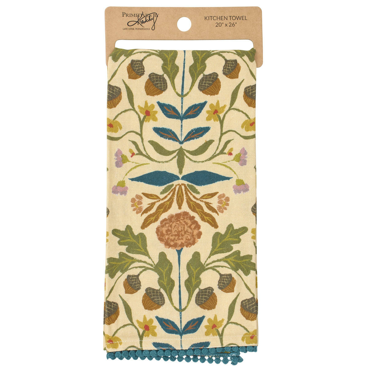 Fall Folk Floral Kitchen Towel