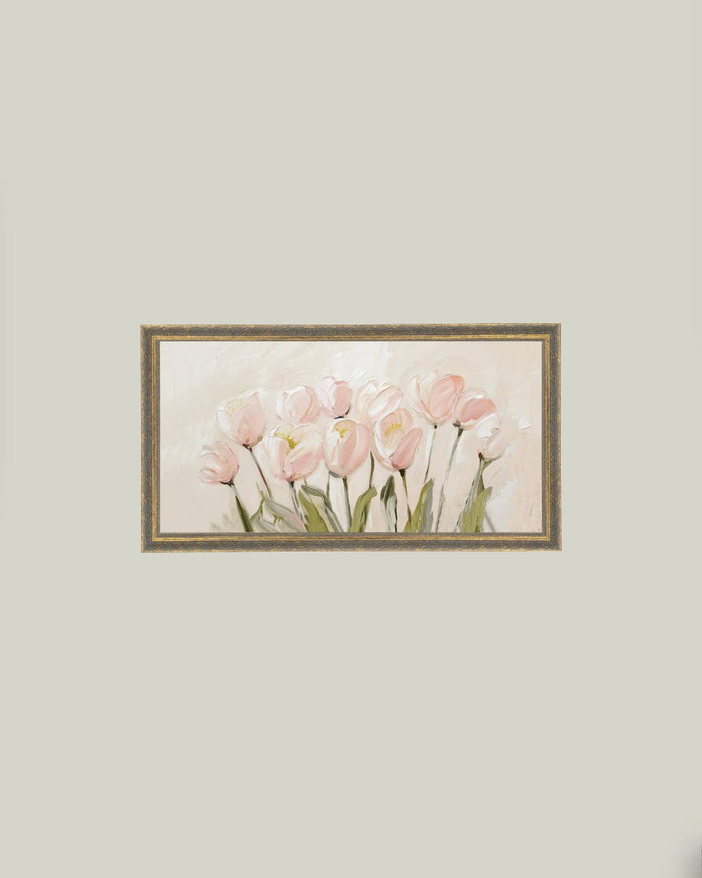 Pink Tulips Framed Antique Art