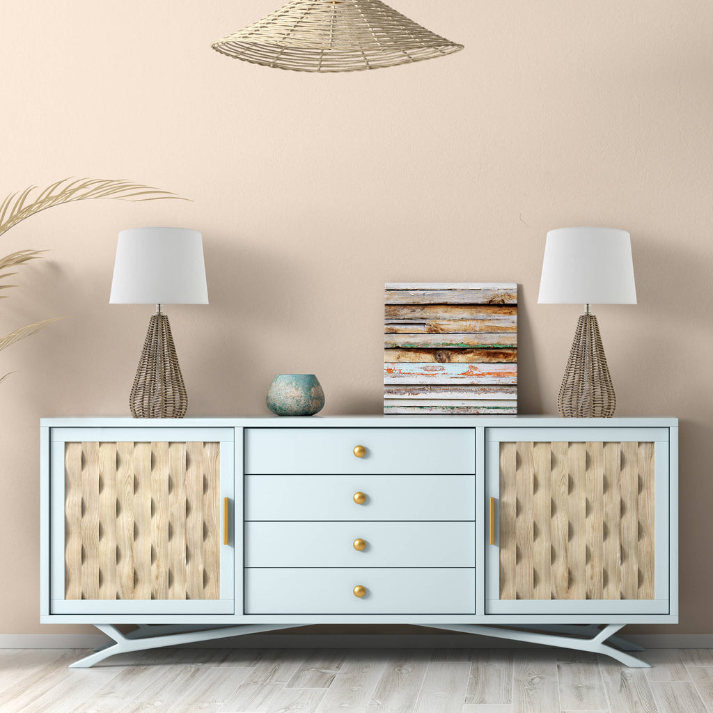 Tan Rattan Table Lamps