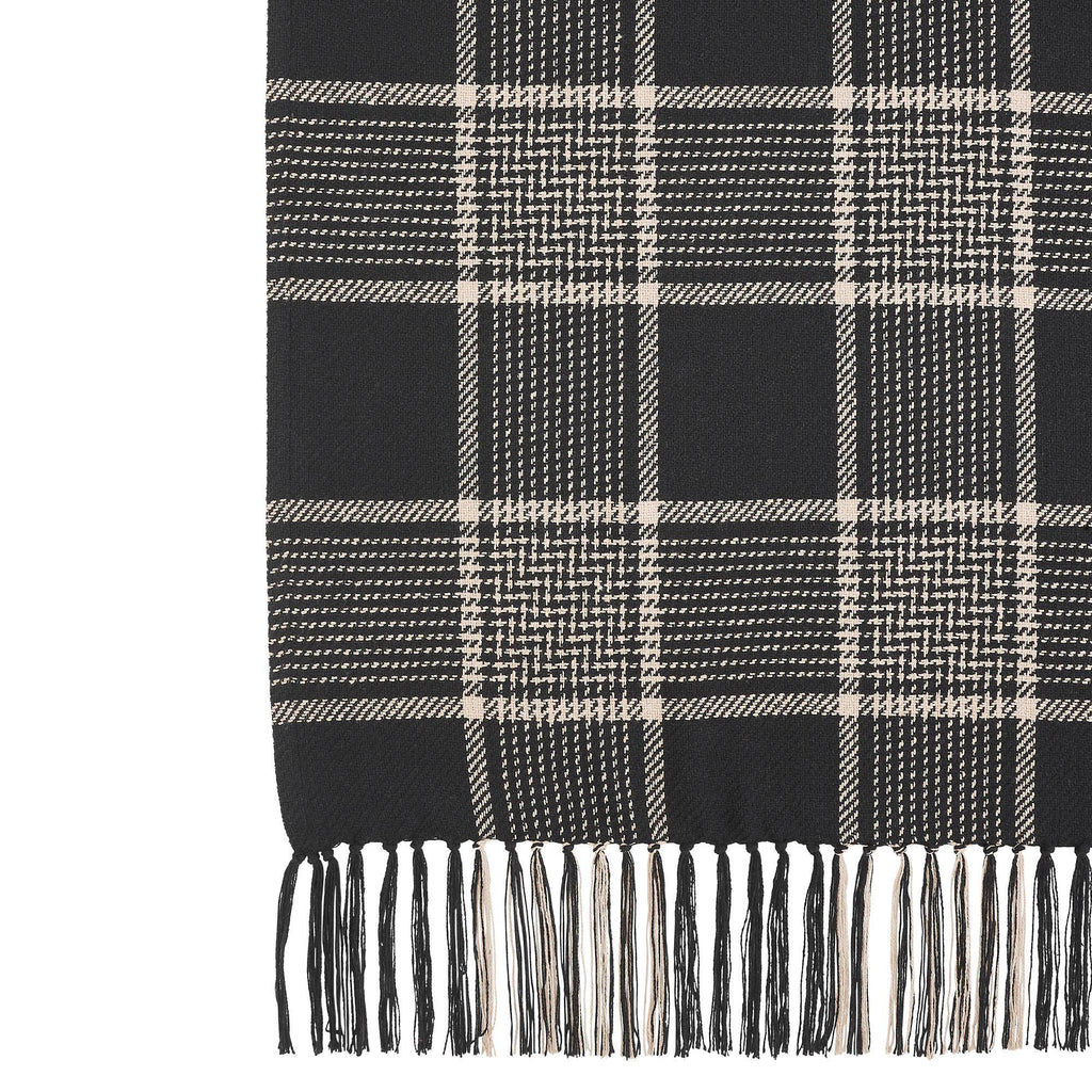 Eston Black Tan Plaid Throw