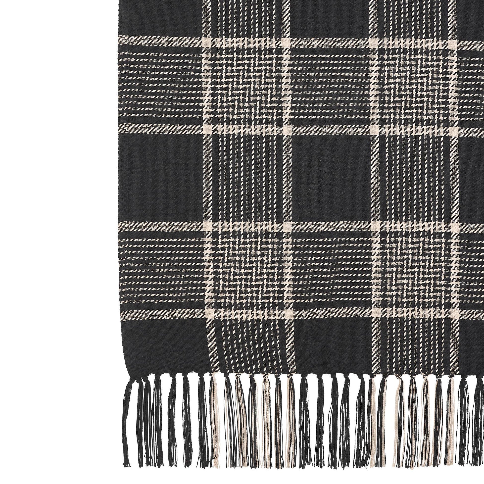 Eston Black Tan Plaid Throw