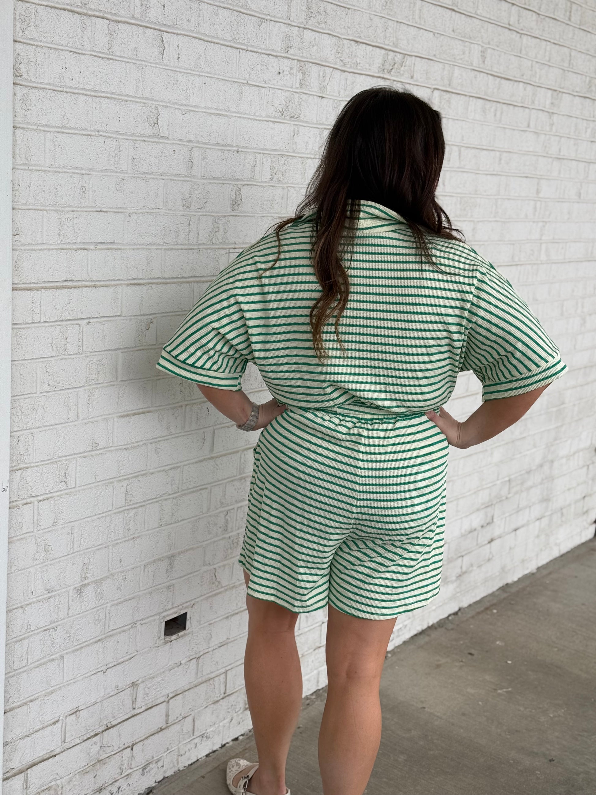 Stripe Textured Romper