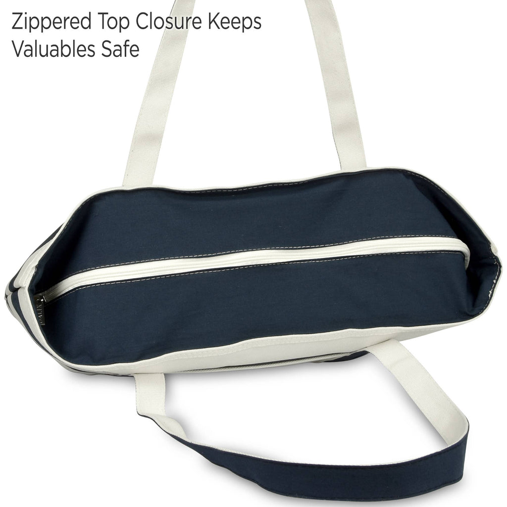 Dalix 23" Premium Striped Tote Bag