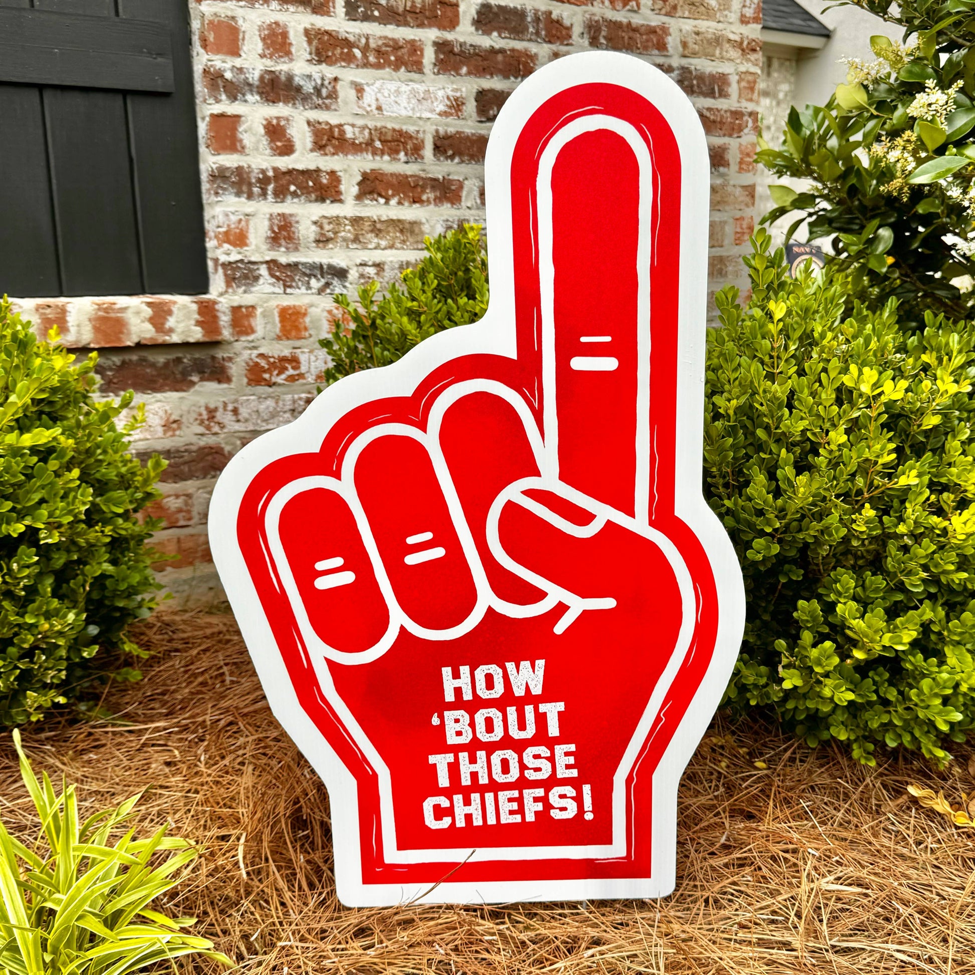 Chiefs Red Foam Finger Garden Stake