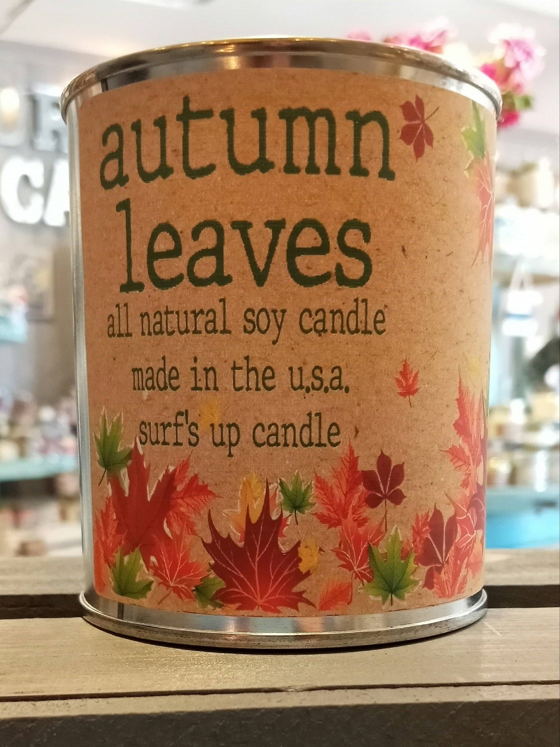 Autumn Leaves Paint Can Candle